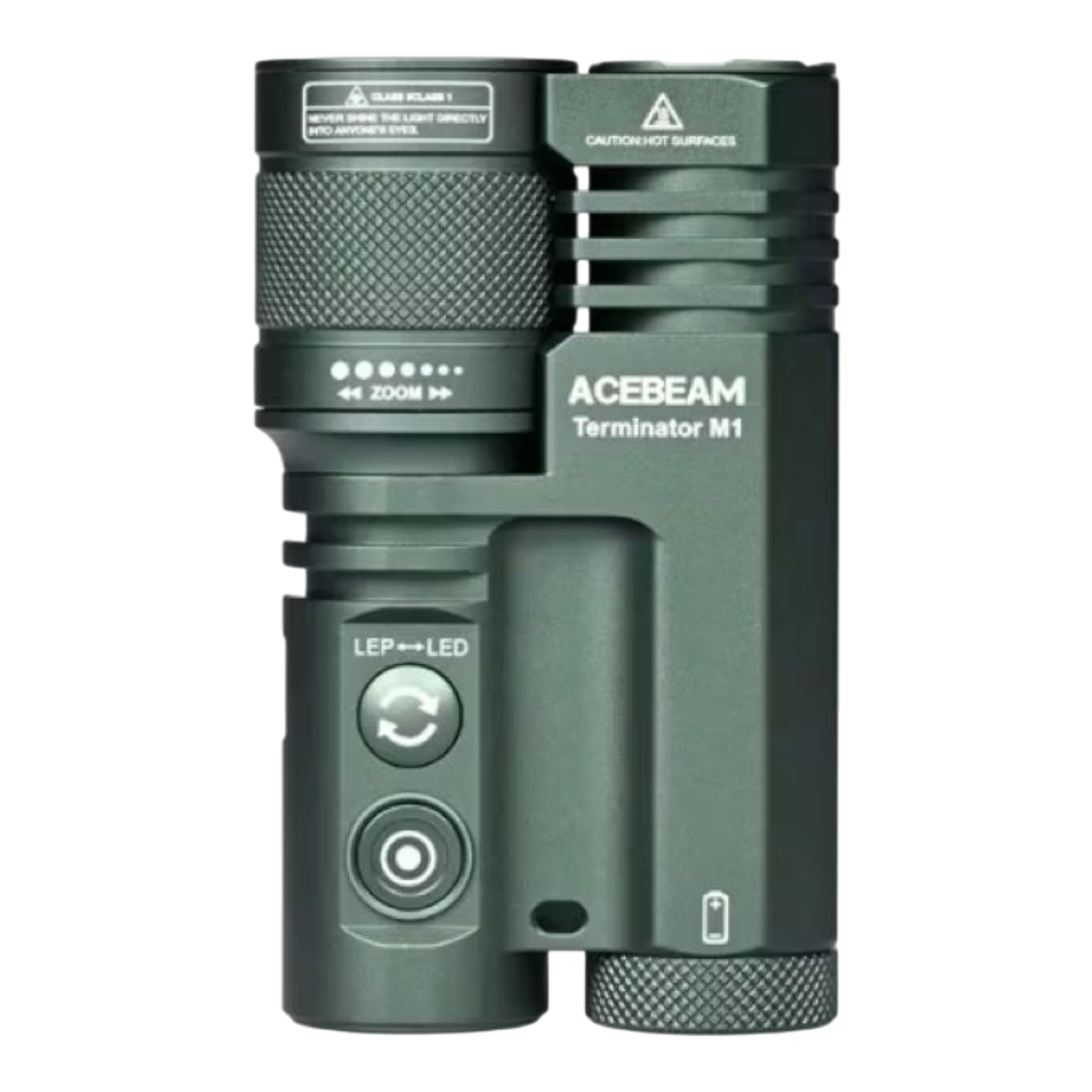 ACEBEAM Terminator M1 Dual LEP-Laser und  LED-Taschenlampe, 3.500 Lumen, zoombarer  Scheinwerferstrahl, 6.500K, Grau oder Desert Sand