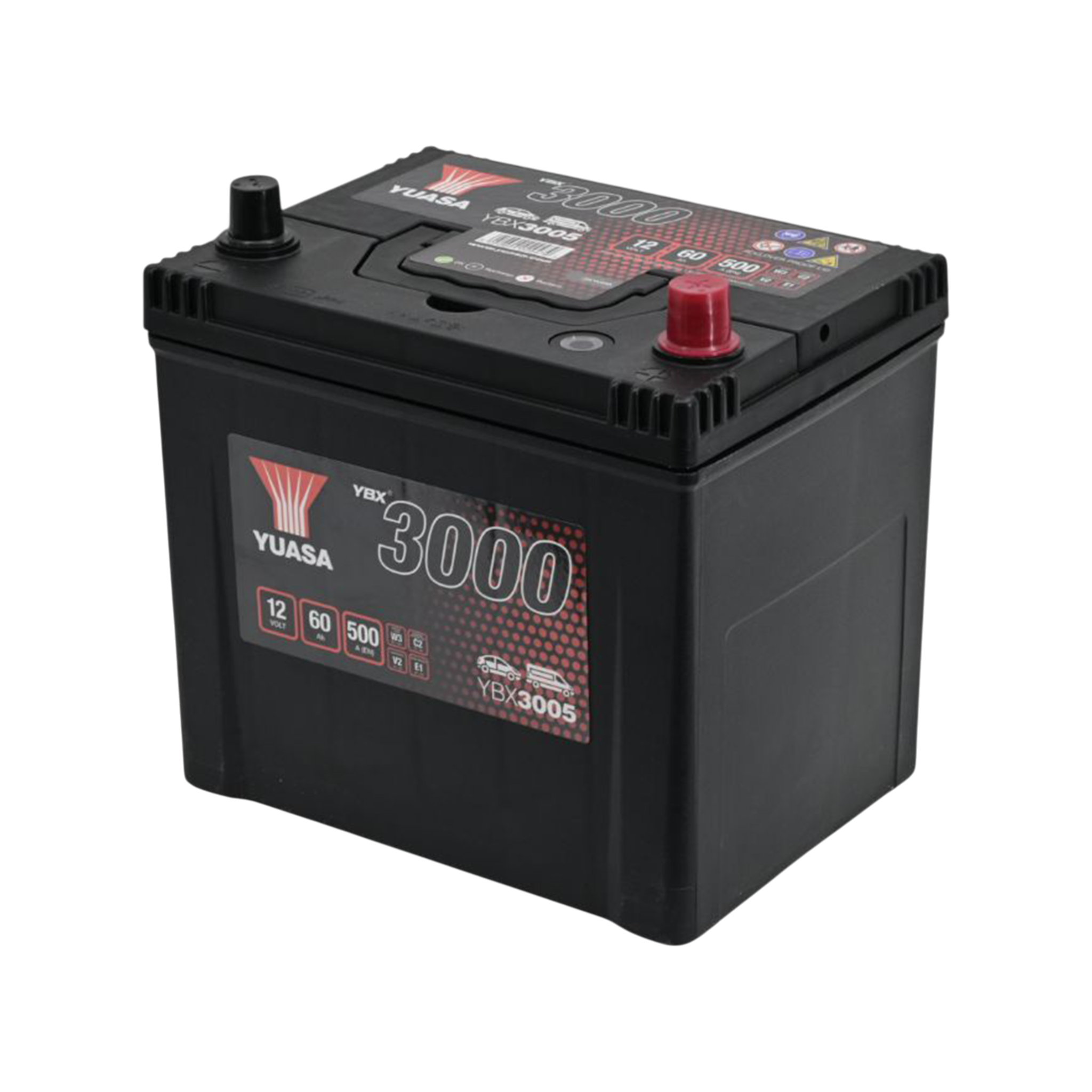 YUASA YBX3005 SMF Starterbatterie  12V 60Ah 500A(EN)
