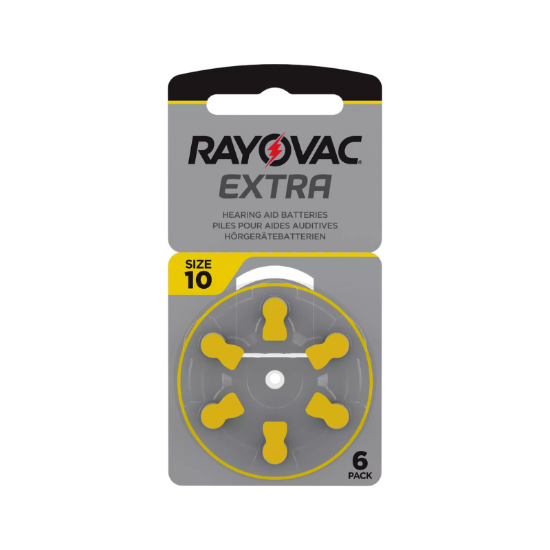 Rayovac Hearing Aid 10 Hörgerätebatterie im 6er Blister 1,4V Zink-Luft 105mAh