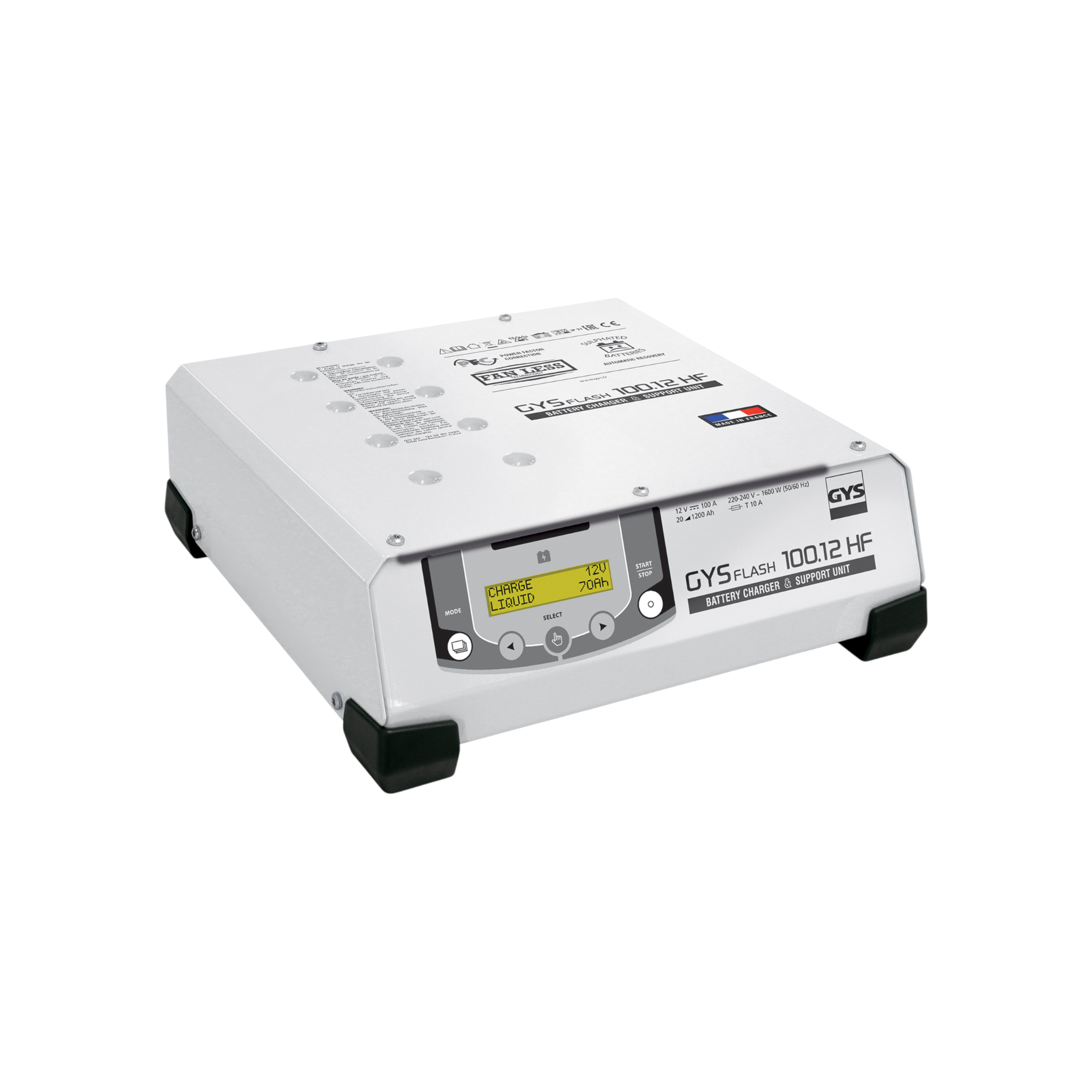 GYSFLASH 100.12 HF 12V 100A  Automatisches Batterieladegerät ideal für die  Werkstatt mit 2,5m-Kabel