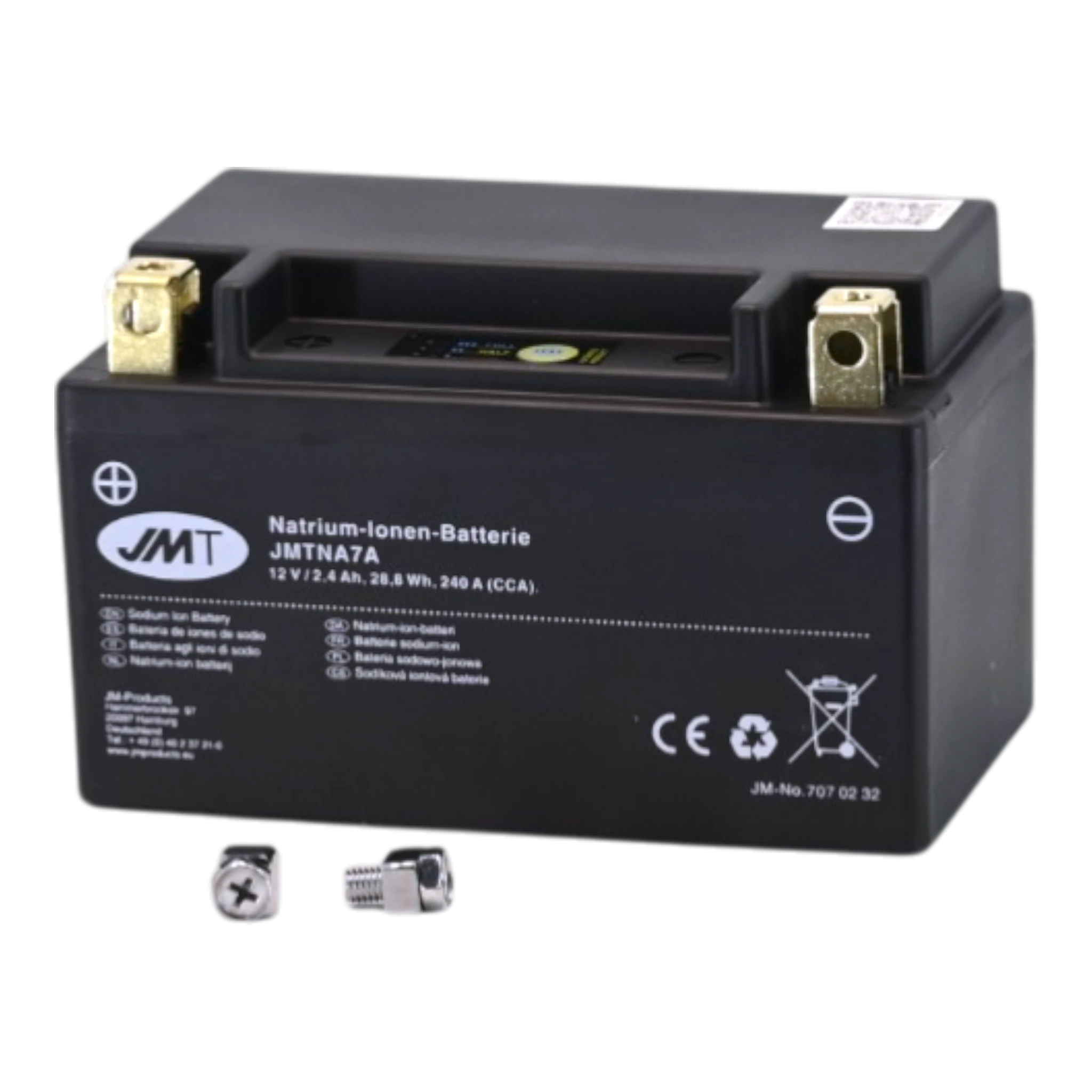 JMT JMTNA7A Natrium Motorradbatterie 12V 2,4Ah 240A Ladung selbst bei Tiefenentladung