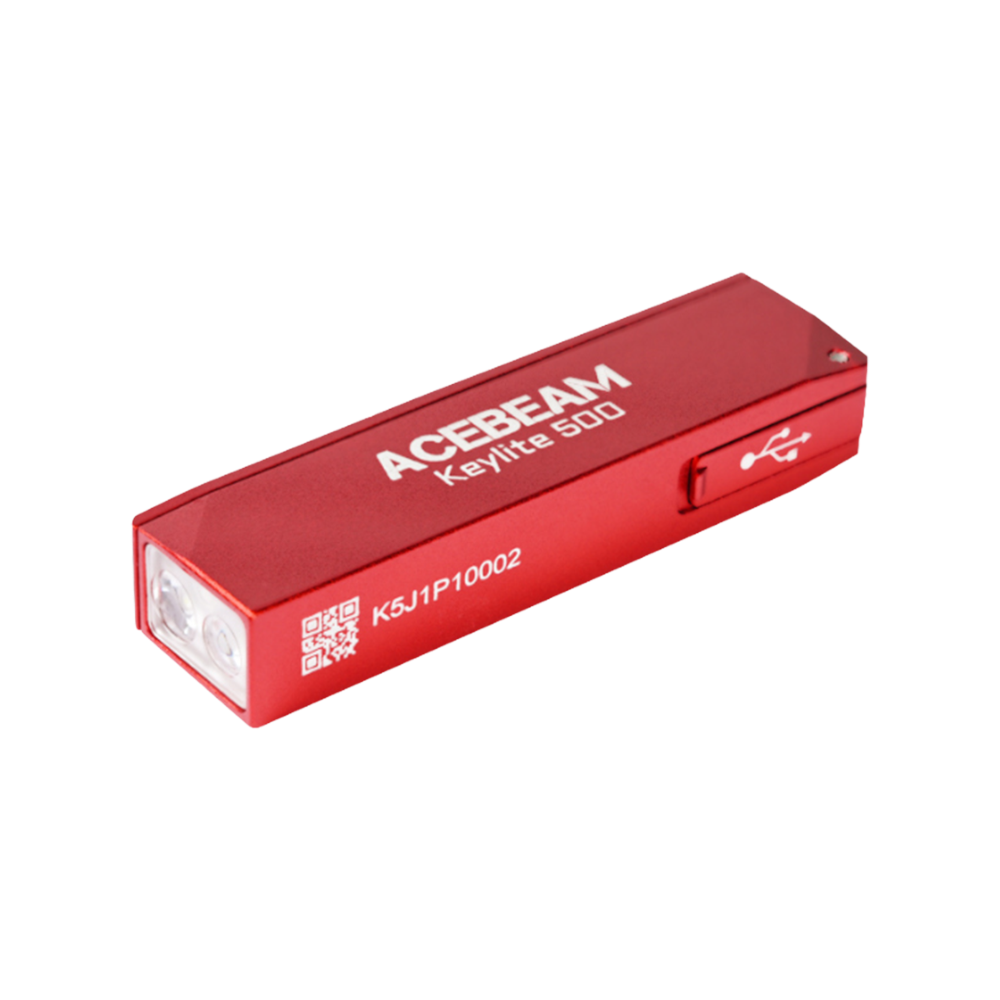 Acebeam Keylite 500 red 500 Lumen, aufladbar über USB-C, Doppelte LEDs Ultrakompakt, 6 Modi, Wasserfest, Leuchtdauer 12h