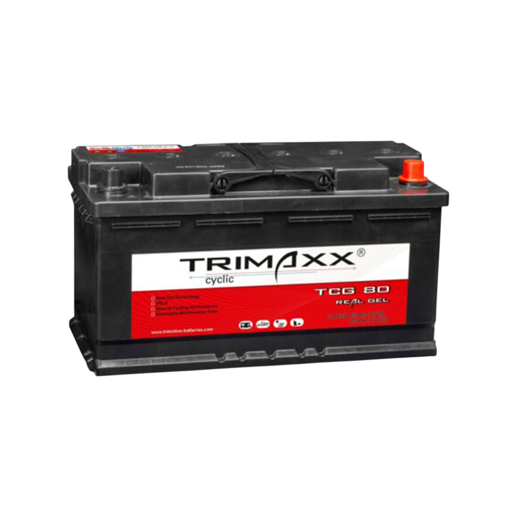 TRIMAXX cyclic "Real-GEL" TCG 80 absolut wartungsfrei, verschlossen, VRLA 12V 80Ah(C20)