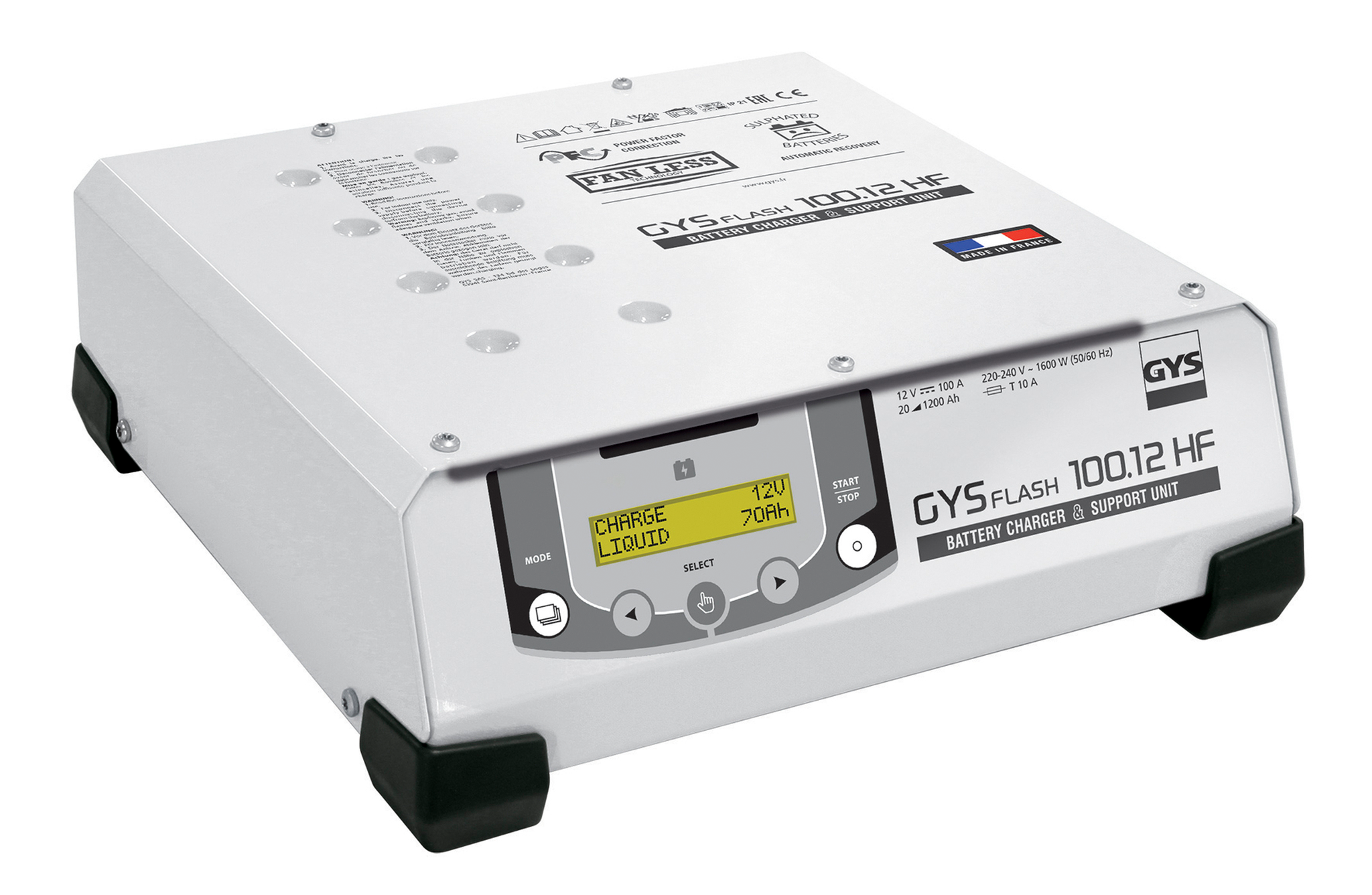 GYSFLASH 100.12 HF 12V 100A  Automatisches Batterieladegerät ideal für die  Werkstatt mit 2,5m-Kabel