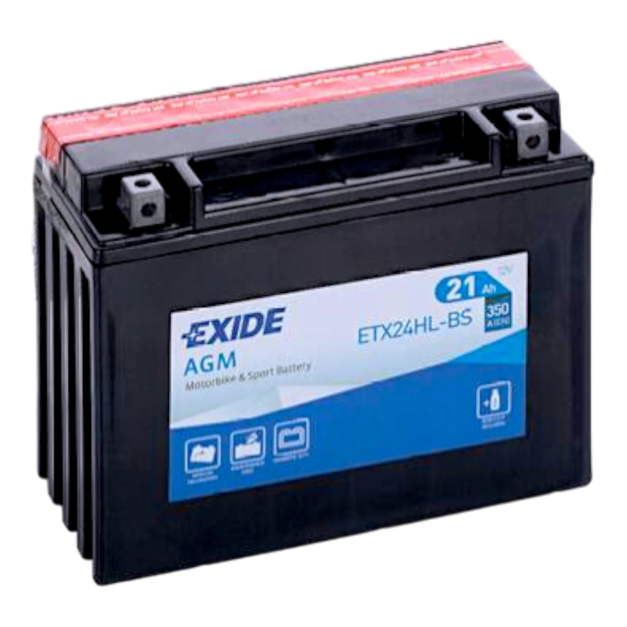 EXIDE ETX24HL-BS 12V 21Ah - 350A (EN) -/+ Motorradbatterie WF