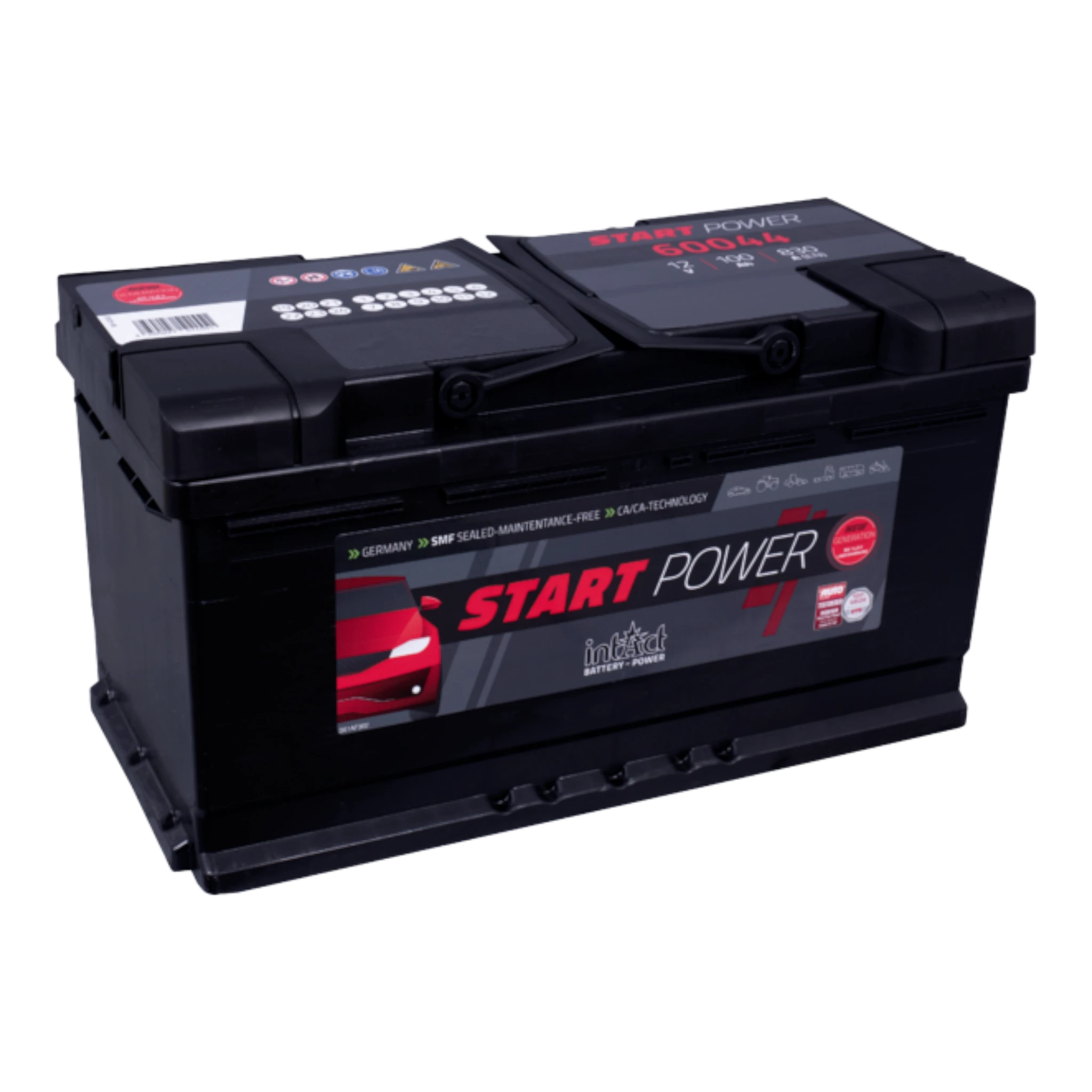 intAct Start-Power 60044 - Autobatterie 12V, 100Ah, 830A (EN)