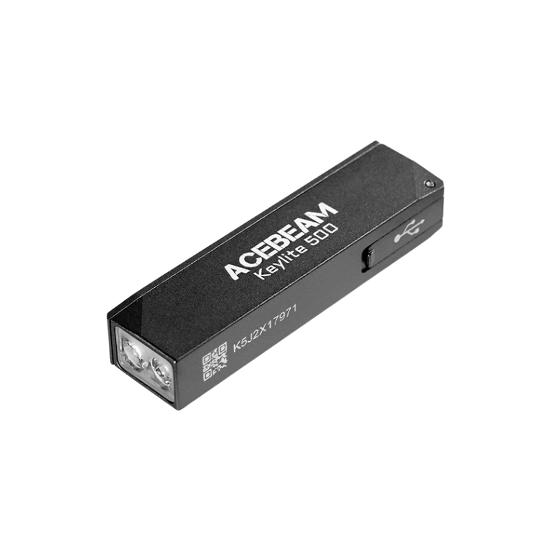 Acebeam Keylite 500 schwarz  500 Lumen, aufladbar über USB-C, Doppelte LEDs Ultrakompakt, 6 Modi, Wasserfest, Leuchtdauer 12h Acebeam Keylite 500 schwarz  500 Lumen, aufladbar über USB-C, Doppelte LEDs Ultrakompakt, 6 Modi, Wasserfest, Leuchtdauer 12h