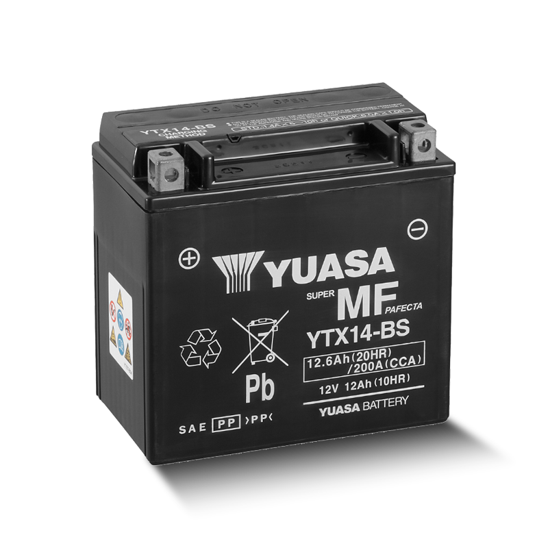 YUASA YTX14-BS / 51214 12V 12,6Ah/C20 - 200A (EN) Motorradbatterie WF