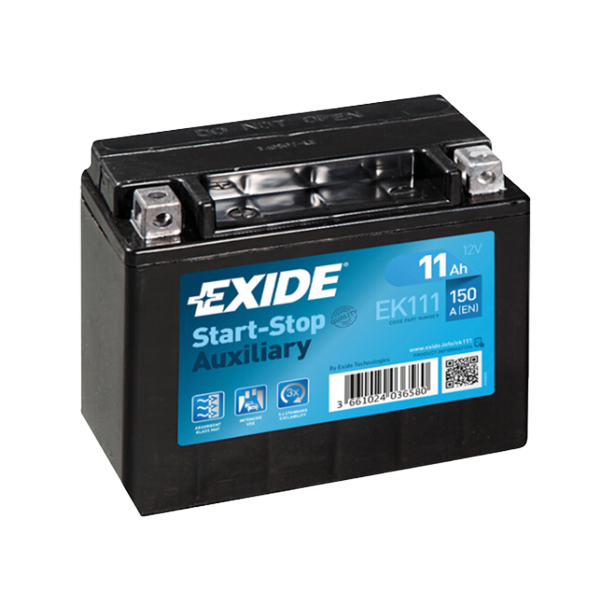 EXIDE EK111 AGM Pb Backup-Batterie 12V 11Ah/C20 - 150A(EN)