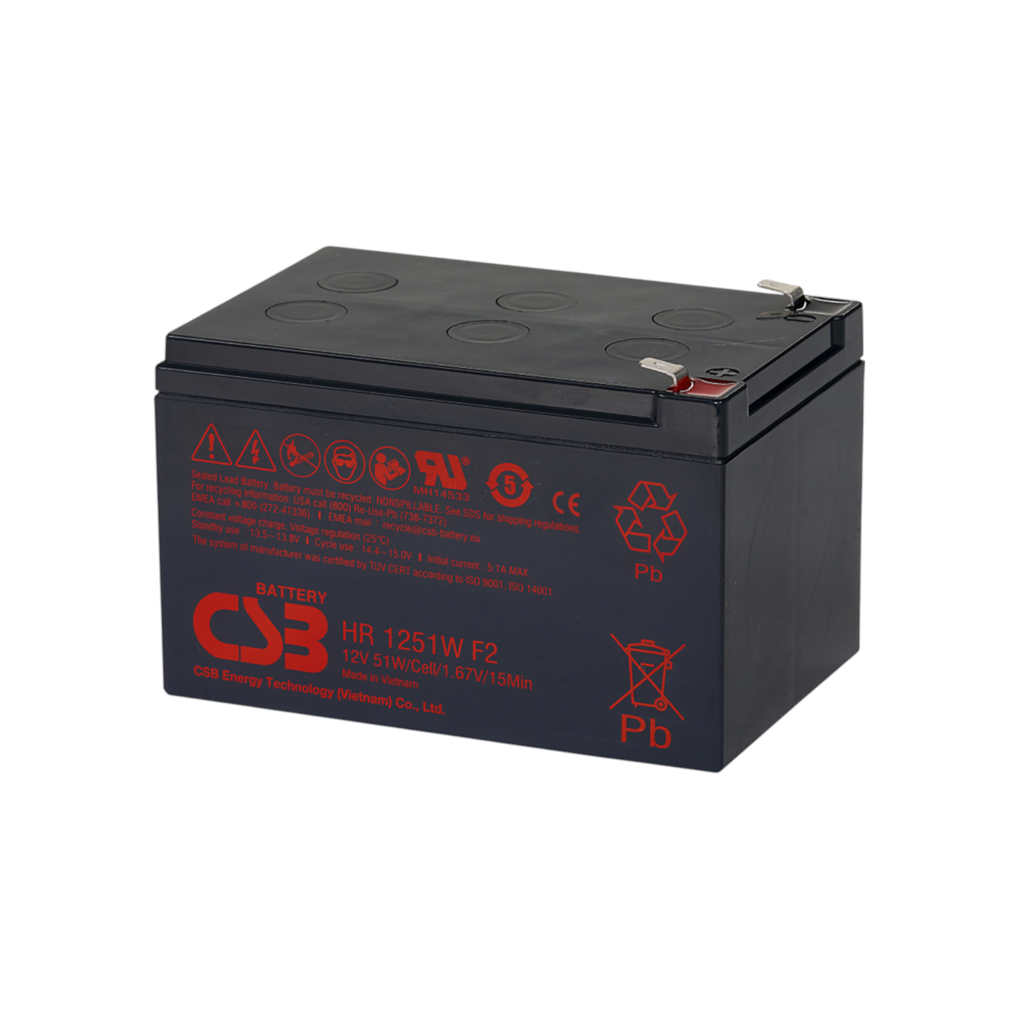 CSB HR1251W Hochstrom AGM Akku Pb 12V 13Ah