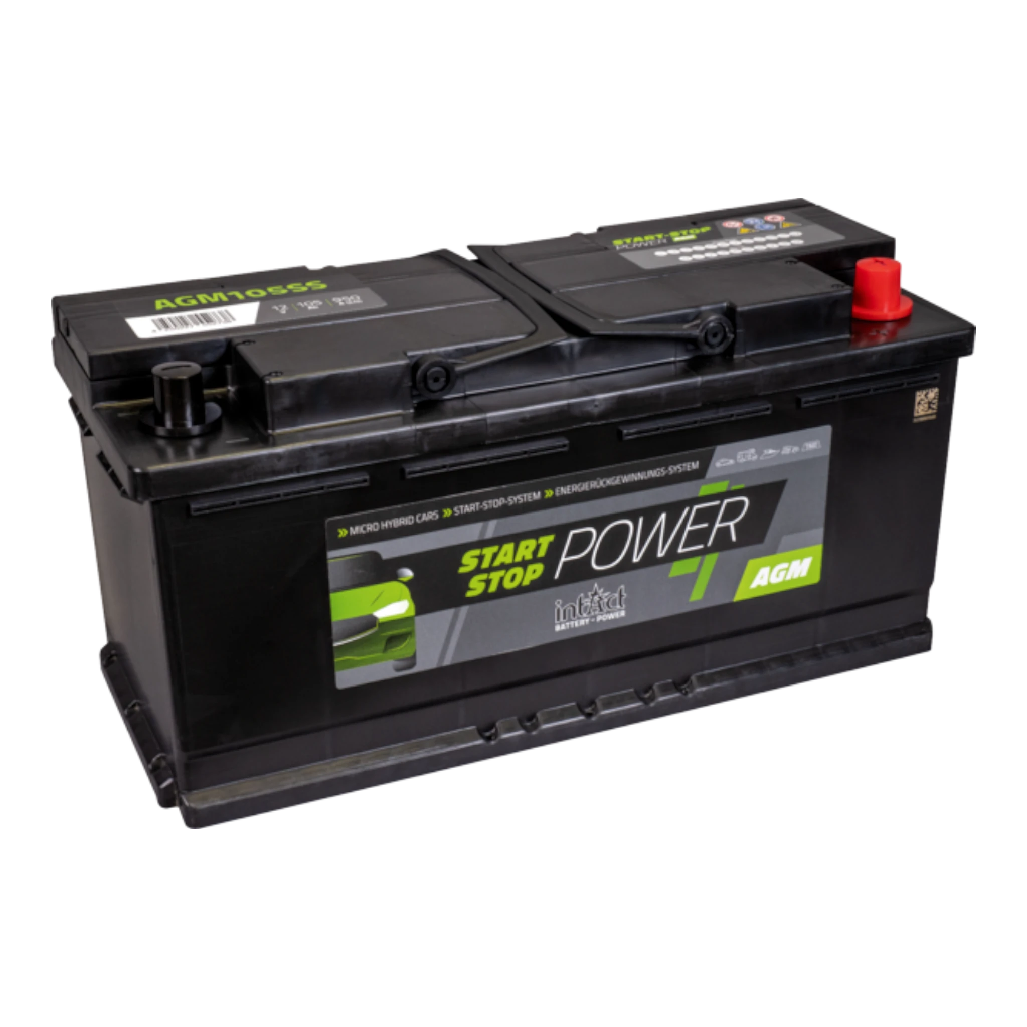 intAct Start-Stop-Power AGM AGM105SS - Start Stop Batterie AGM 12V, 105,00Ah, 950A