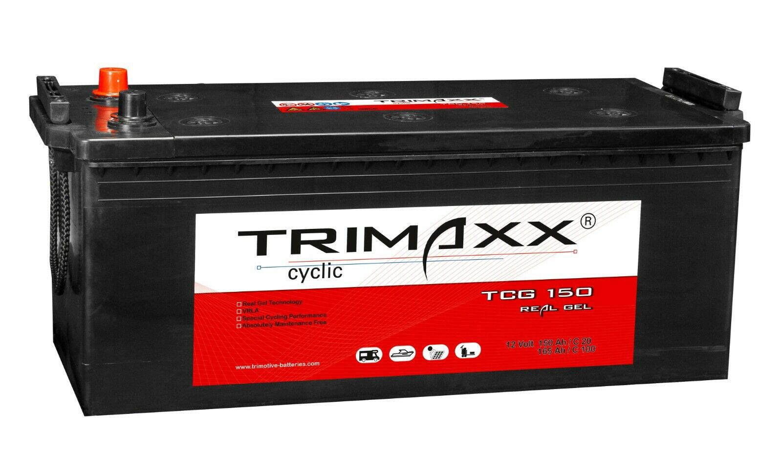TRIMAXX cyclic "Real-GEL" TCG 150 absolut wartungsfrei, verschlossen, VRLA 12V 150Ah(C20)