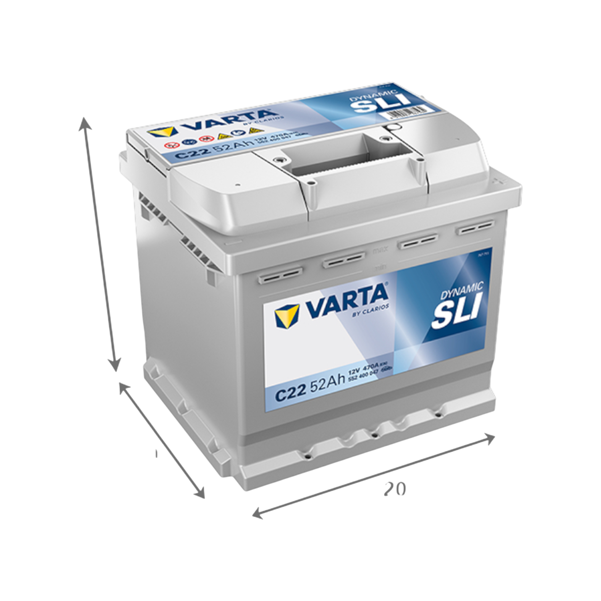 VARTA BLUE dynamic 552400047 / C22 12V 52Ah (EN) 470A (EN)