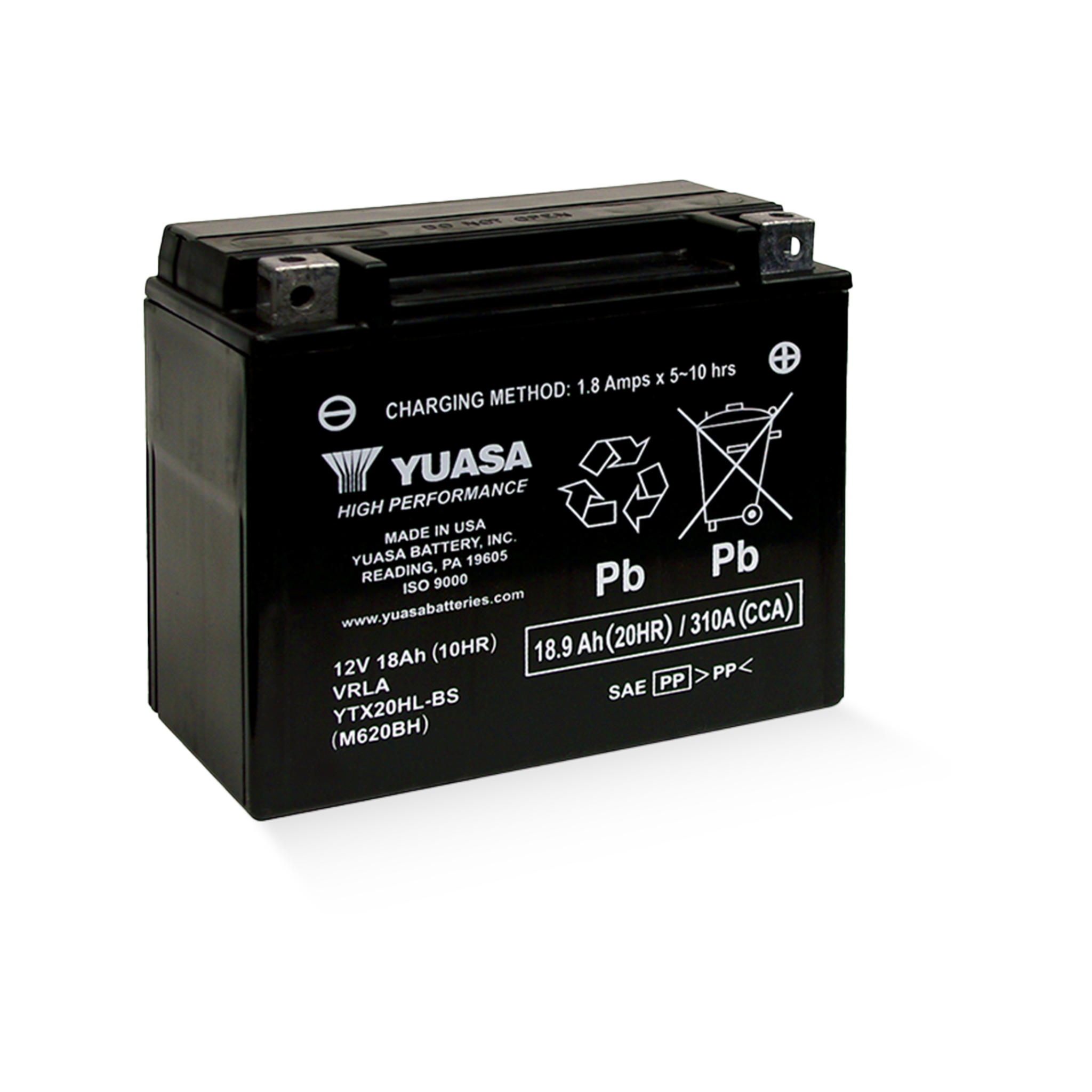 YUASA YTX20HL-BS 12V 18,9Ah/C20 - 310A (EN) Motorradbatterie WF