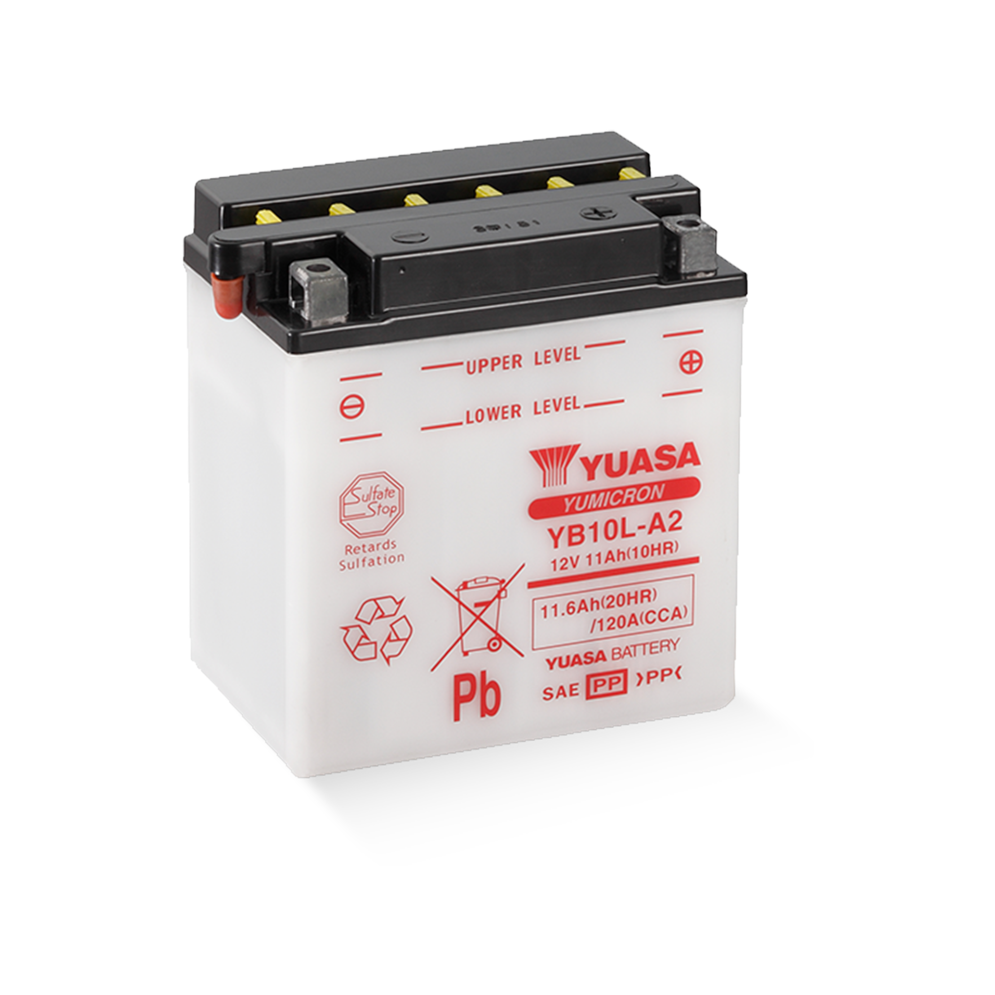 YUASA YB10L-A2 DC 12V 11,6Ah/C20 - 120A (EN) Motorradbatterie
