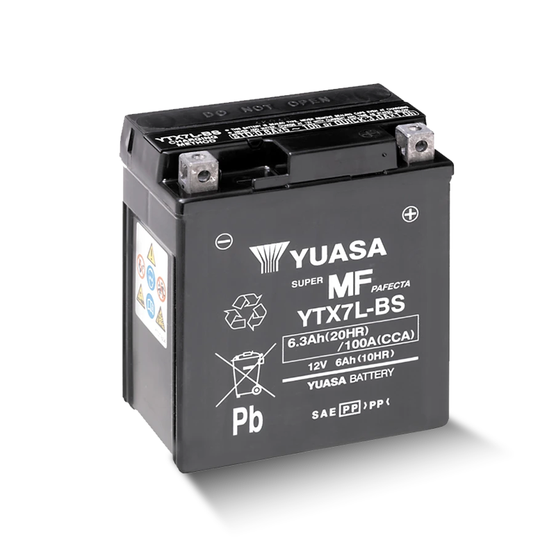 YUASA YTX7L-BS / 50614 12V 6,3Ah/C20 - 100A (EN) Motorradbatterie WF