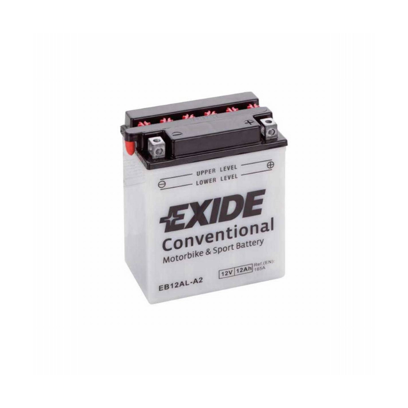 EXIDE EB12AL-A2 / YB12AL-A2 / 51213 12V 12Ah - 165A (EN) -/+ Motorradbatterie tro mit Säurepack