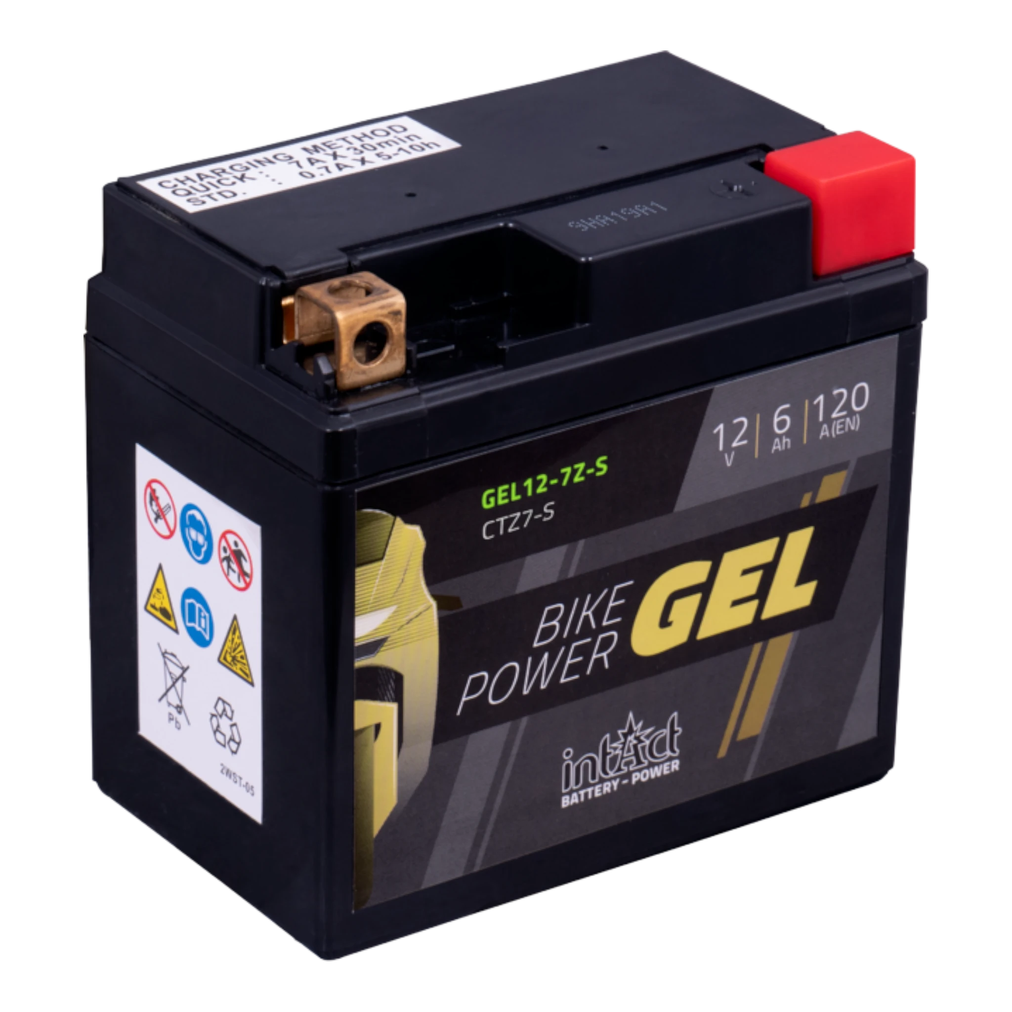 intAct Bike-Power GEL GEL12-7Z-S - Gel Motorradbatterie YTZ7S - 12V, 6Ah, 120A