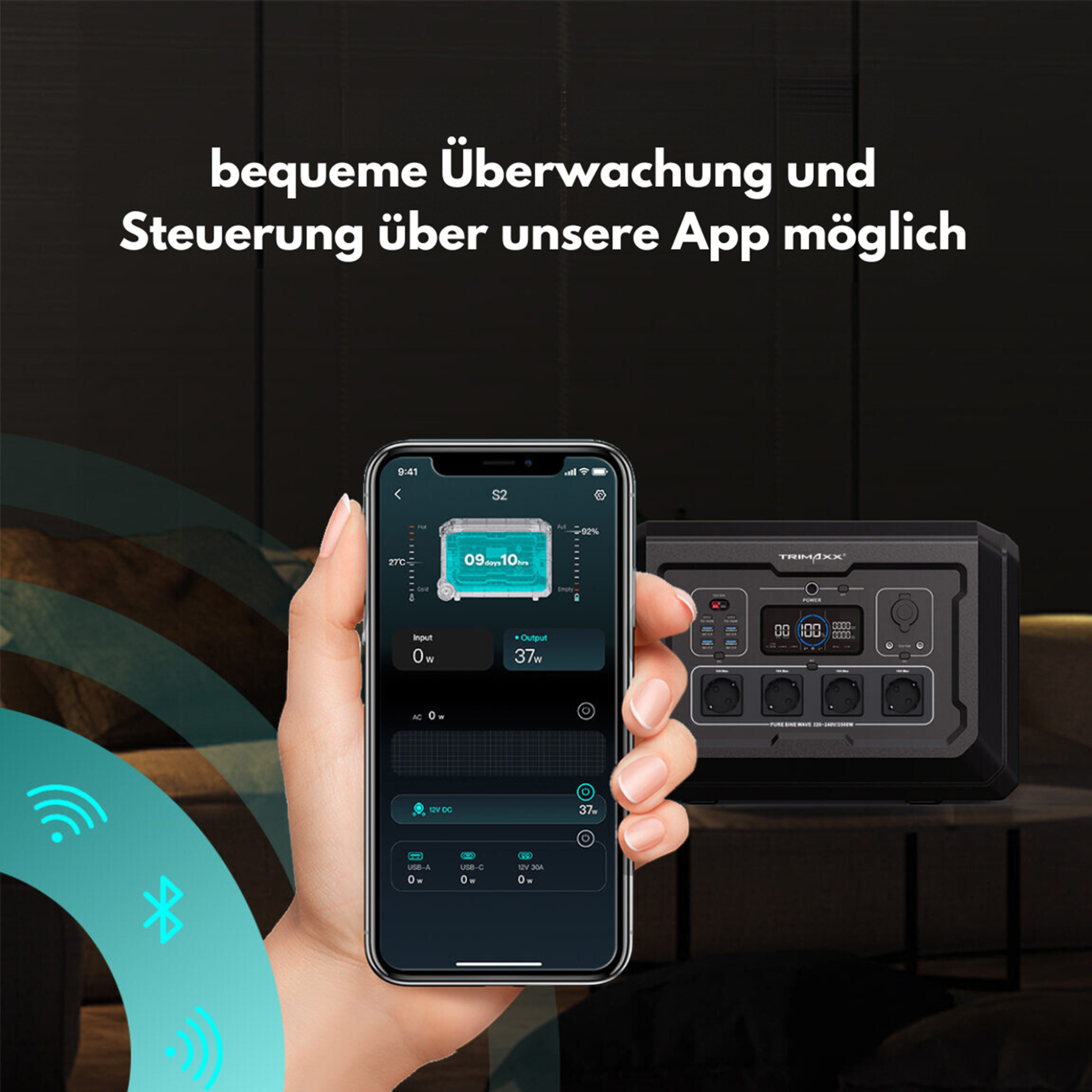 TRIMAXX PPS 2.0 professional Portable Powerstation  2048 Wh LiFePo4  Tragbare Stromversorgung in Kofferformat inkl. Wechselrichter bis 2500 Watt Dauerlast