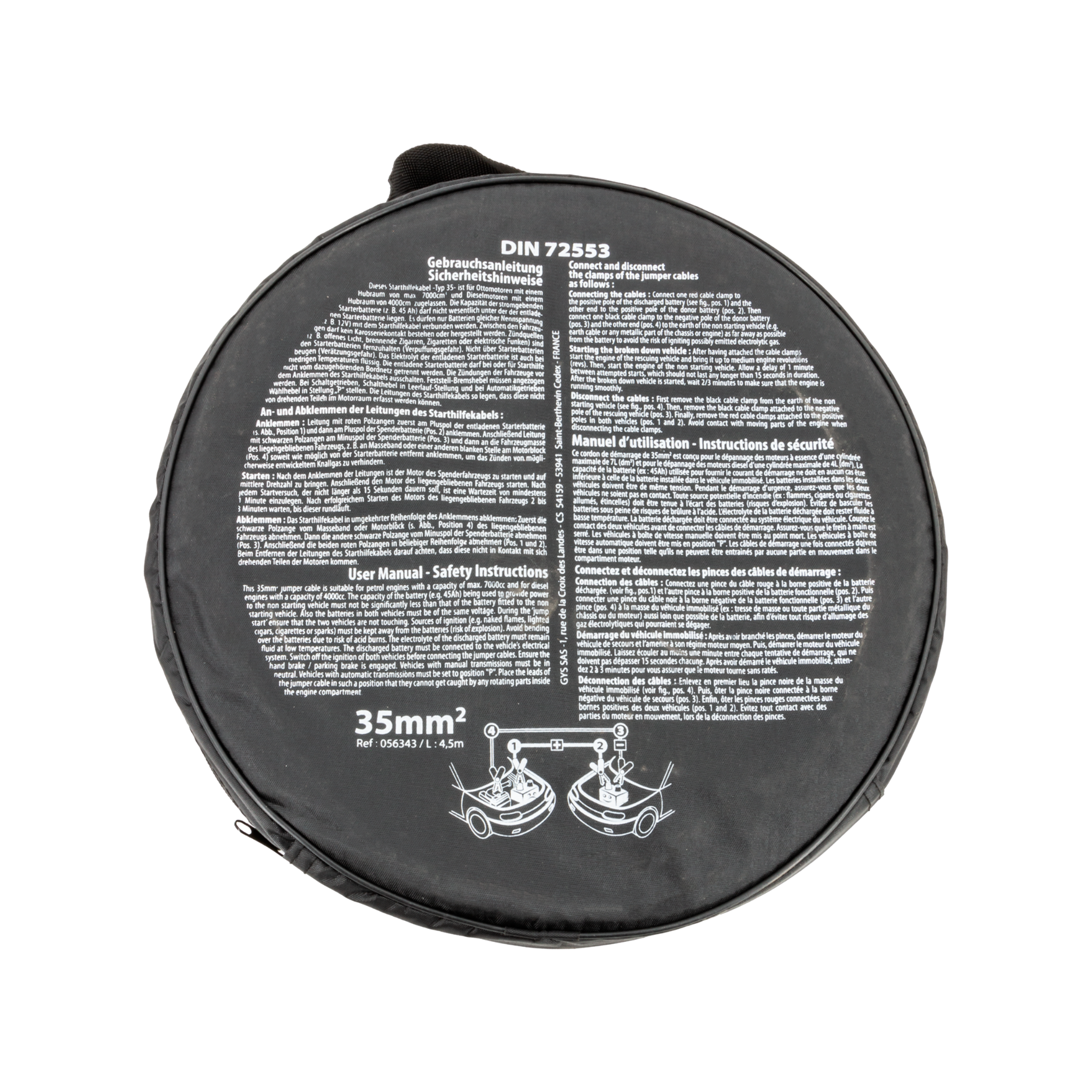 GYS Starthilfekabel max. 700 A - 35 mm² - 4,5 m
