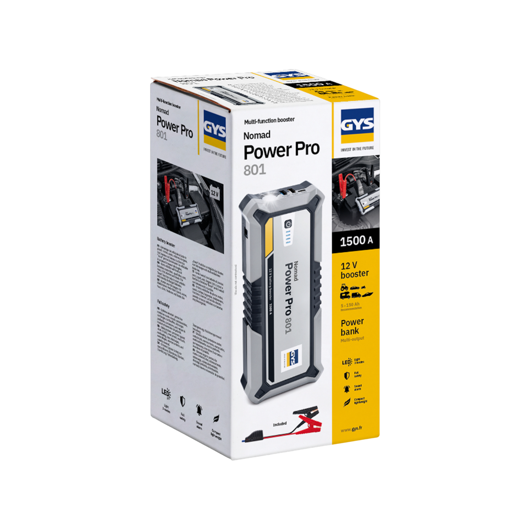 GYS NOMAD POWER PRO 801 Lithium Startbooster 12V 5Ah 74Wh 850A/1300A 1500A Peak