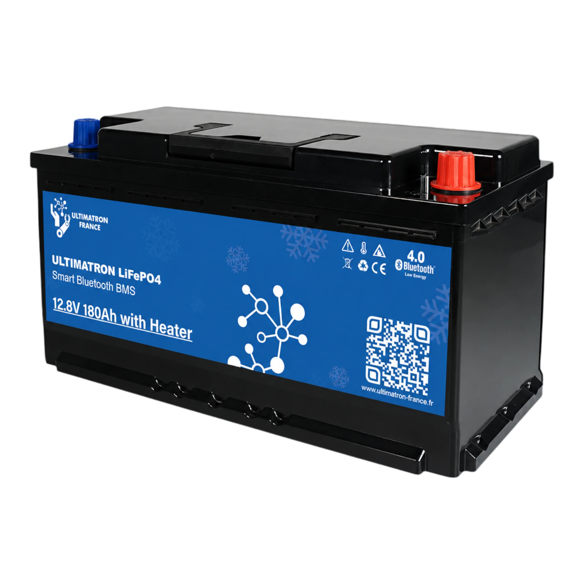Ultimatron Lithium Batterie ULS-12-180H LiFePO4 12.8V 180Ah Smart BMS mit Bluetooth  Wohnmobil Untersitzbatterie mit HEIZUNG
