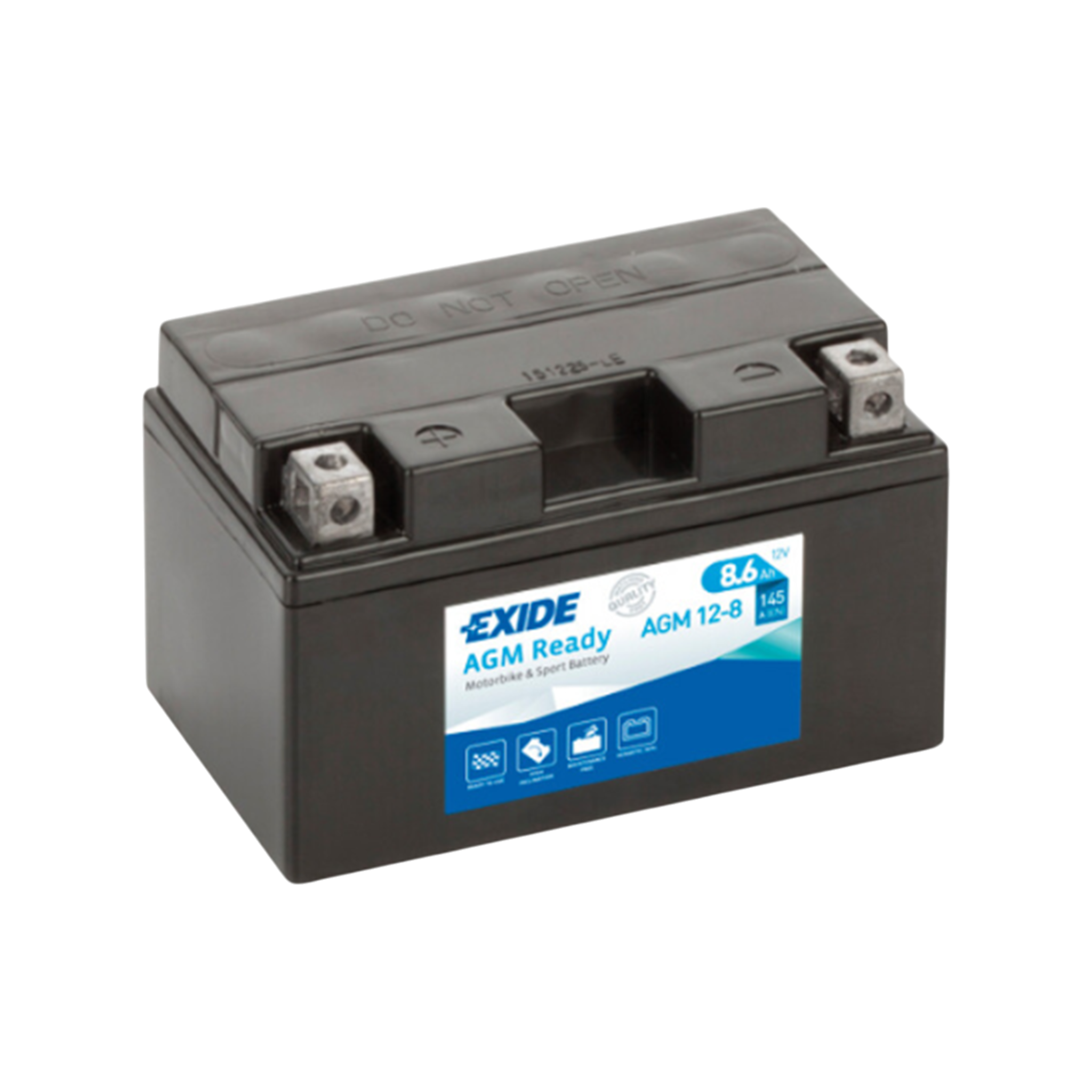 EXIDE AGM12-8 12V 8,6Ah 145A Motorradbatterie WF
