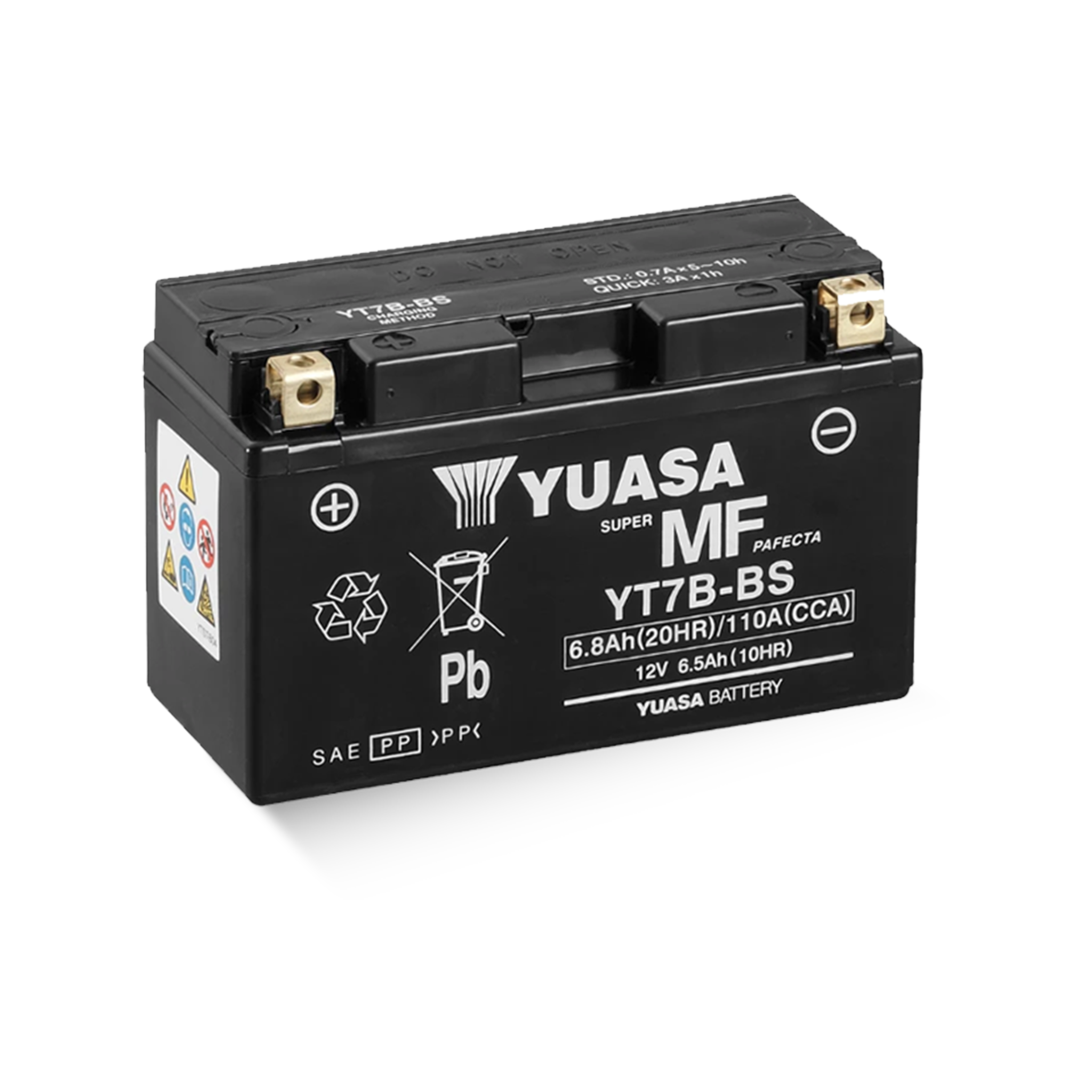 YUASA YT7B-BS CP 12V 6,8Ah/C20 - 110A (EN) Motorradbatterie WF
