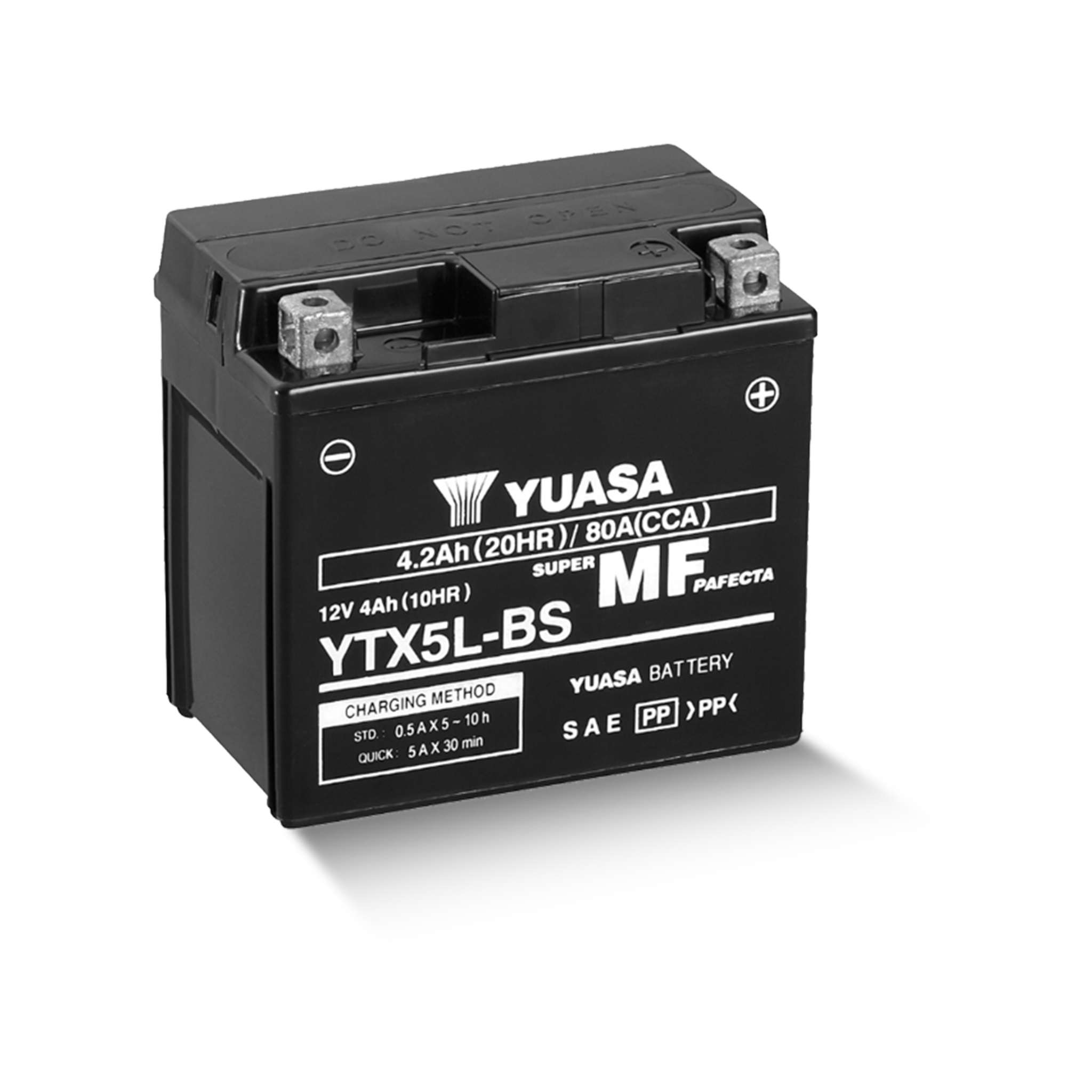 YUASA YTX5L-BS / 50412 12V 4,2Ah/C20 - 80A (EN) Motorradbatterie WF