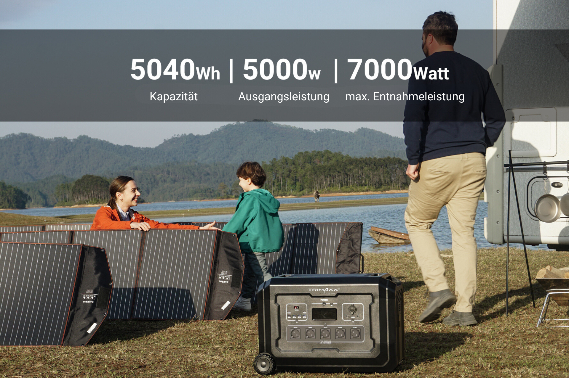 TRIMAXX PPS 5.0 Portable Powerstation  48V 105Ah 5040Wh LiFePo4  Tragbare Stromversorgung in Kofferformat inkl. Wechselrichter bis 5000Watt Dauerlast