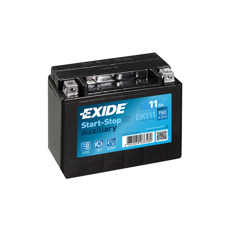 EXIDE EK111 AGM Pb Backup-Batterie 12V 11Ah/C20 - 150A(EN)