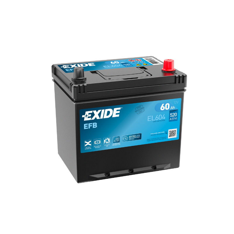 EXIDE EL604 EFB Pb Starterbatterie  12V 60 AH/C20 - 520A(EN) EXIDE EL604 EFB Pb Starterbatterie  12V 60 AH/C20 - 520A(EN)