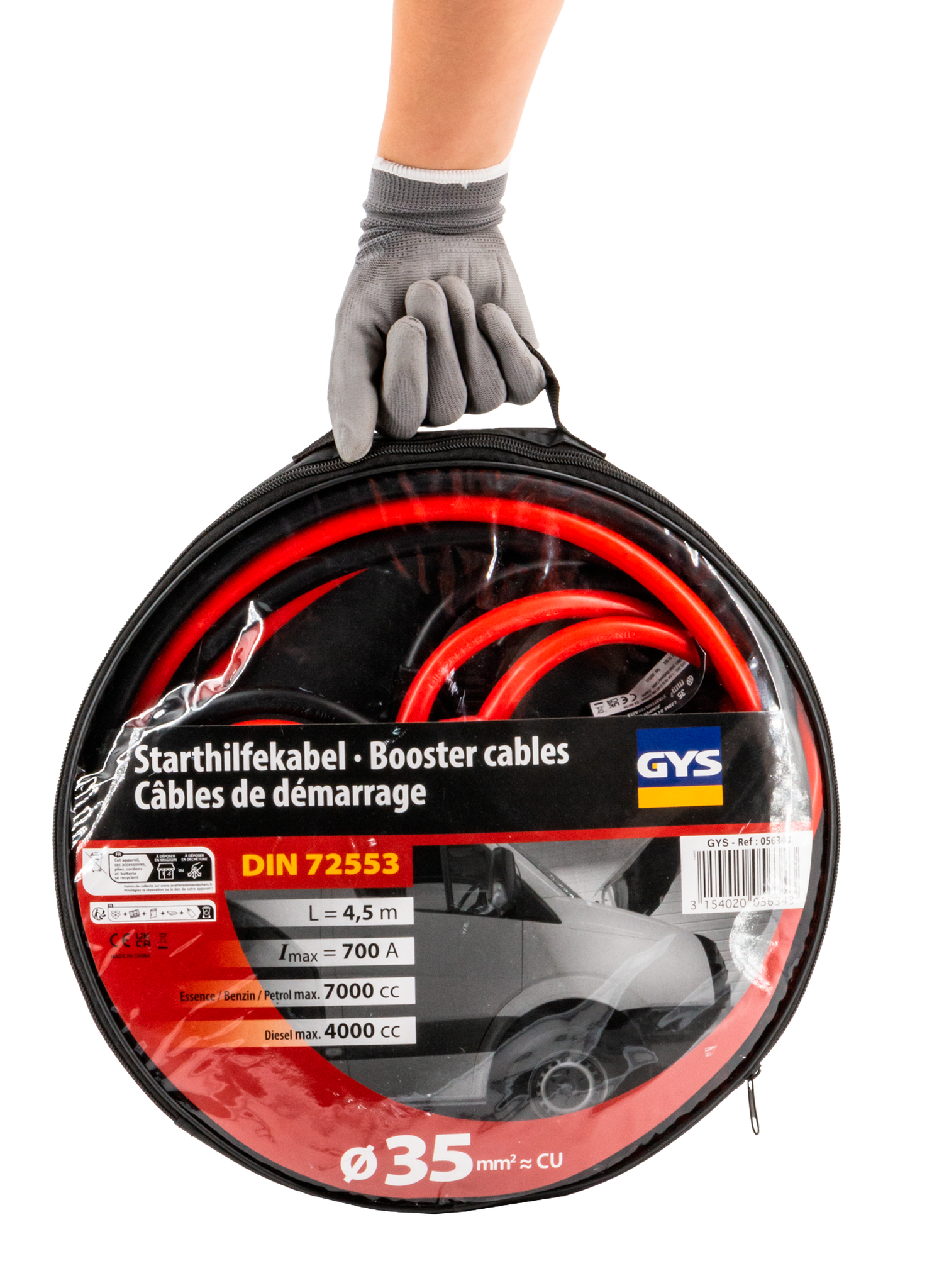 GYS Starthilfekabel max. 700 A - 35 mm² - 4,5 m GYS Starthilfekabel max. 700 A - 35 mm² - 4,5 m