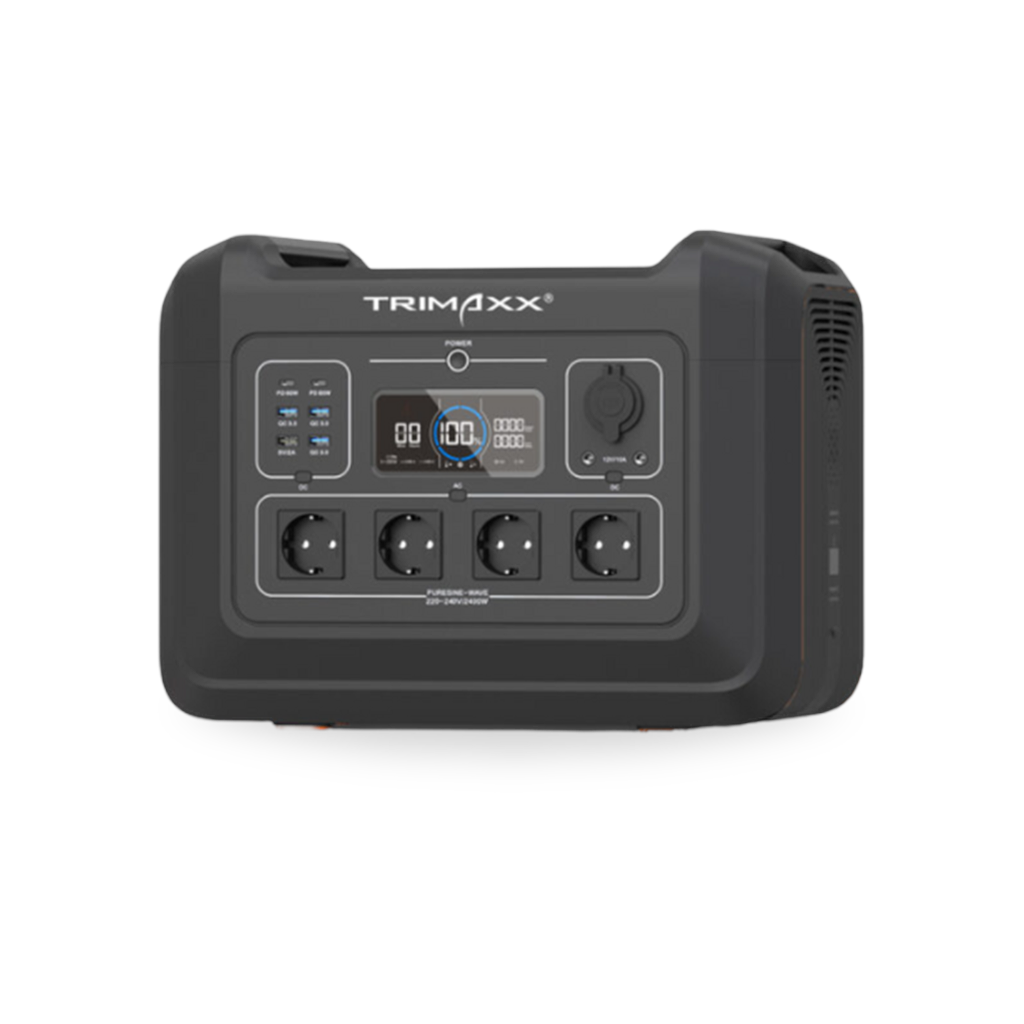 TRIMAXX PPS 2.4 easy  Portable Powerstation  2232 Wh LiFePo4  Tragbare Stromversorgung in Kofferformat inkl. Wechselrichter bis 2400 Watt Dauerlast