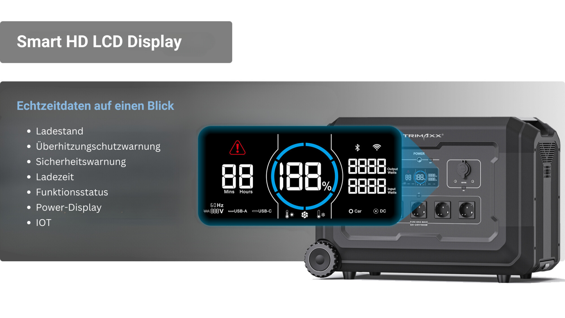 TRIMAXX PPS 3.0 professional Portable Powerstation  3072 Wh LiFePo4  Tragbare Stromversorgung in Kofferformat inkl. Wechselrichter bis 3600 Watt Dauerlast