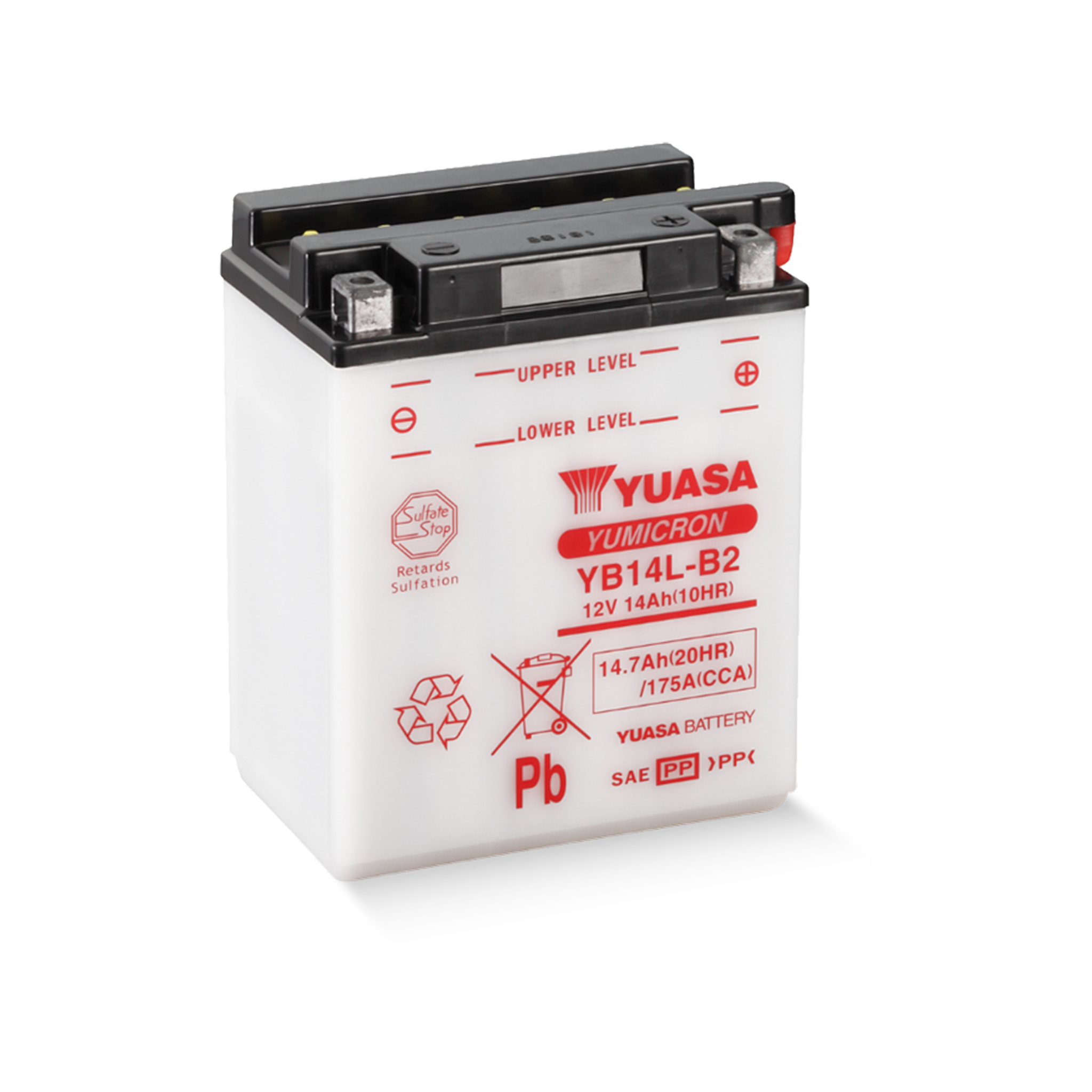 YUASA YB14L-B2 DC 12V 14,7Ah/C20 - 175A (EN) Motorradbatterie