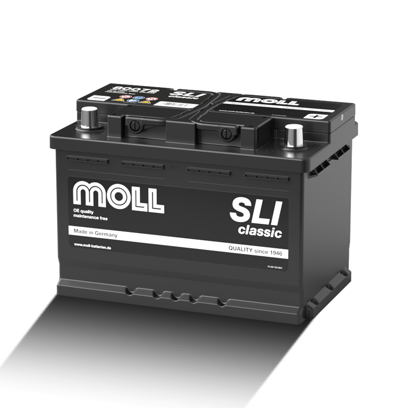 MOLL 80072 SLI classic  "MADE IN GERMANY" Starterbatterie  12V 72Ah(20h) 640A(EN)