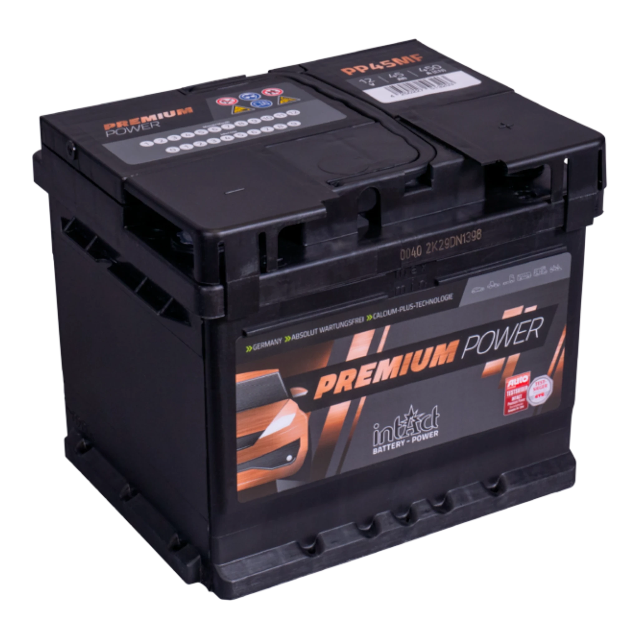 intAct Premium-Power PP45MF - Autobatterie 12V, 45,00Ah, 450A