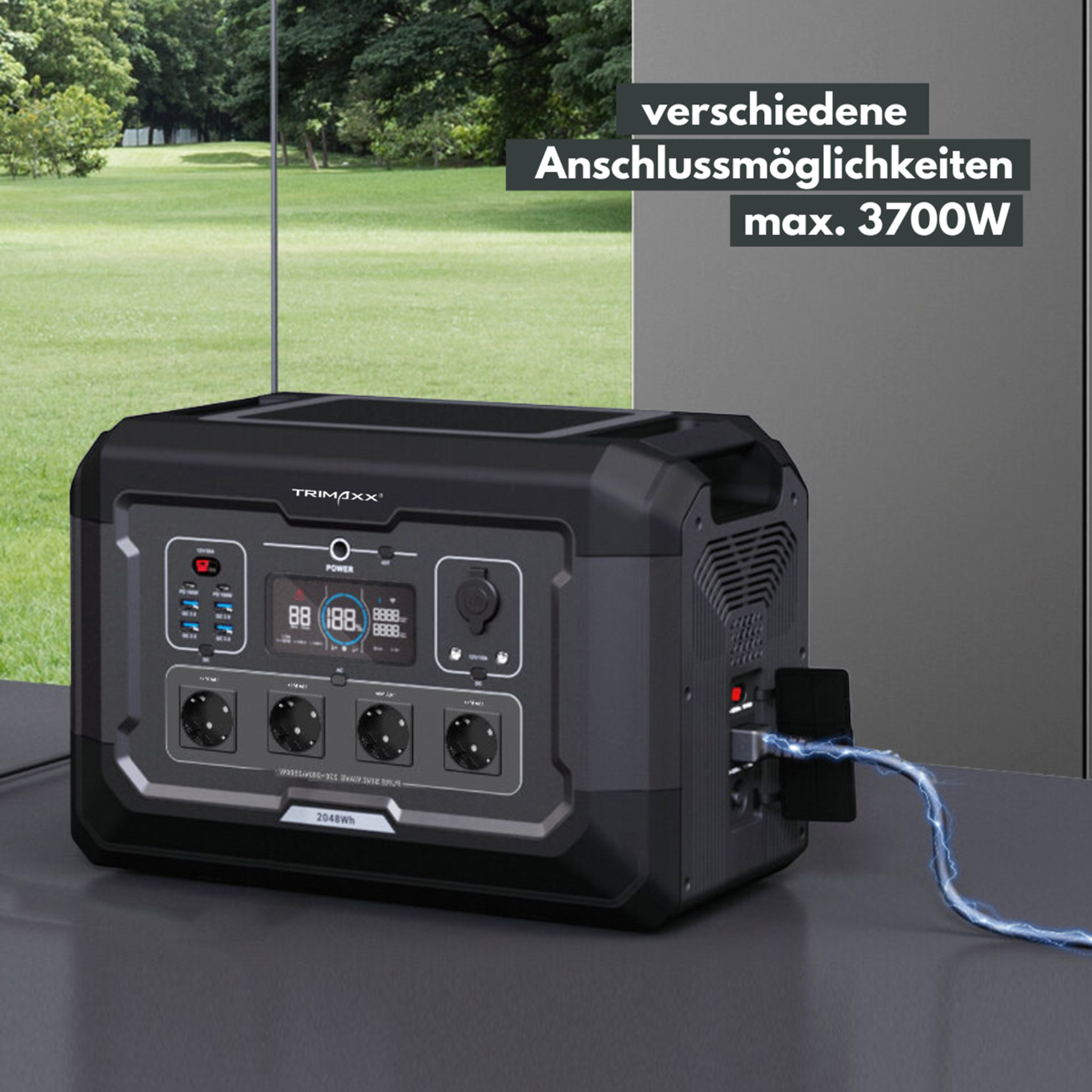 TRIMAXX PPS 2.0 professional Portable Powerstation  2048 Wh LiFePo4  Tragbare Stromversorgung in Kofferformat inkl. Wechselrichter bis 2500 Watt Dauerlast