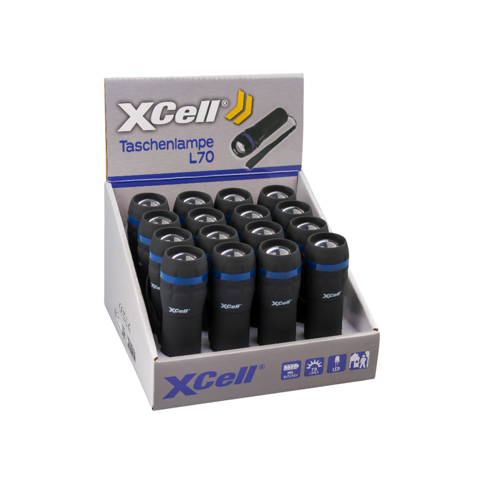 XCELL L70 Taschenlampe fokussierbar 70 Lumen inkl. 3xAAA Batterie