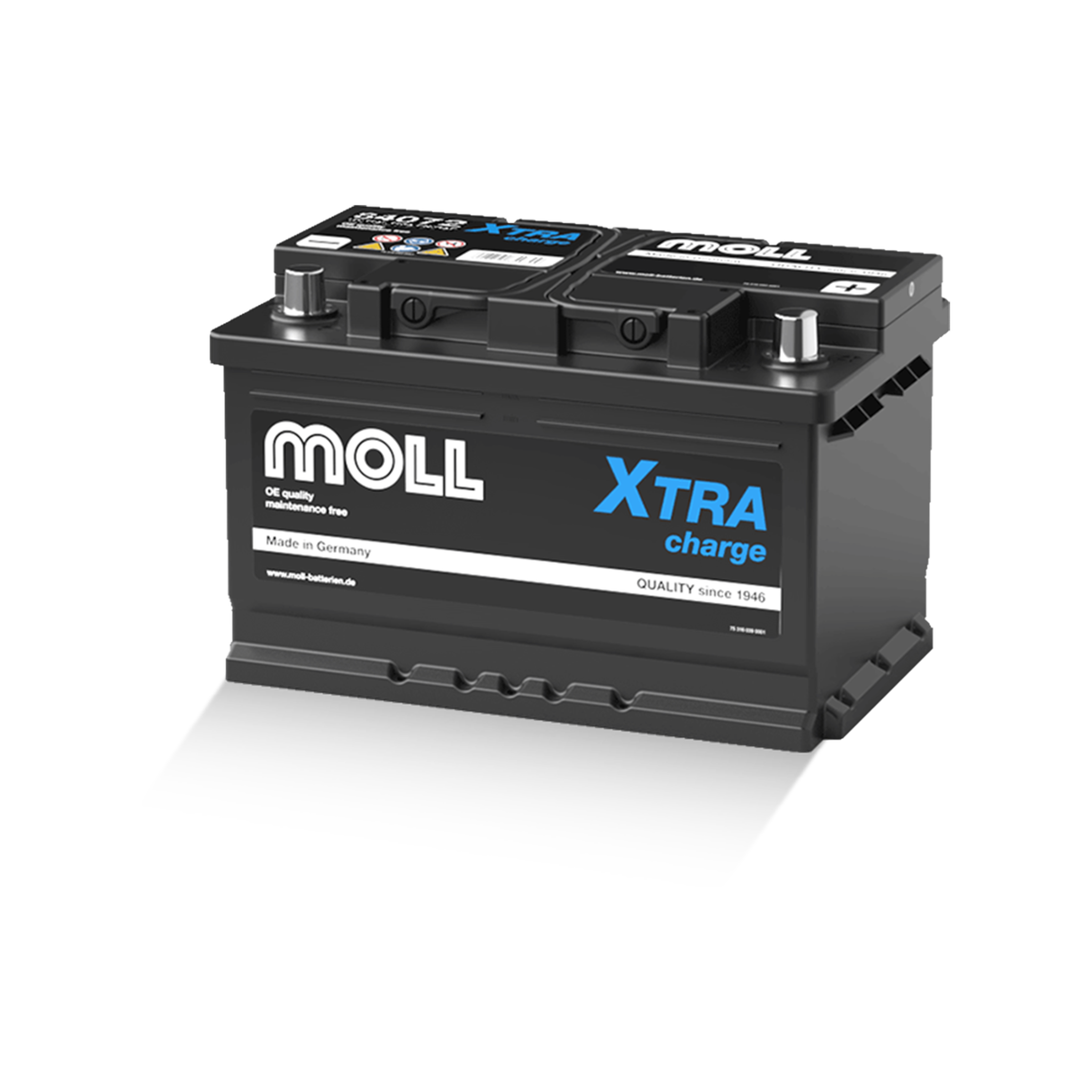 MOLL 84072  XTRA Charge "MADE IN GERMANY" Starterbatterie  12V 72Ah(20h) 720A(EN)