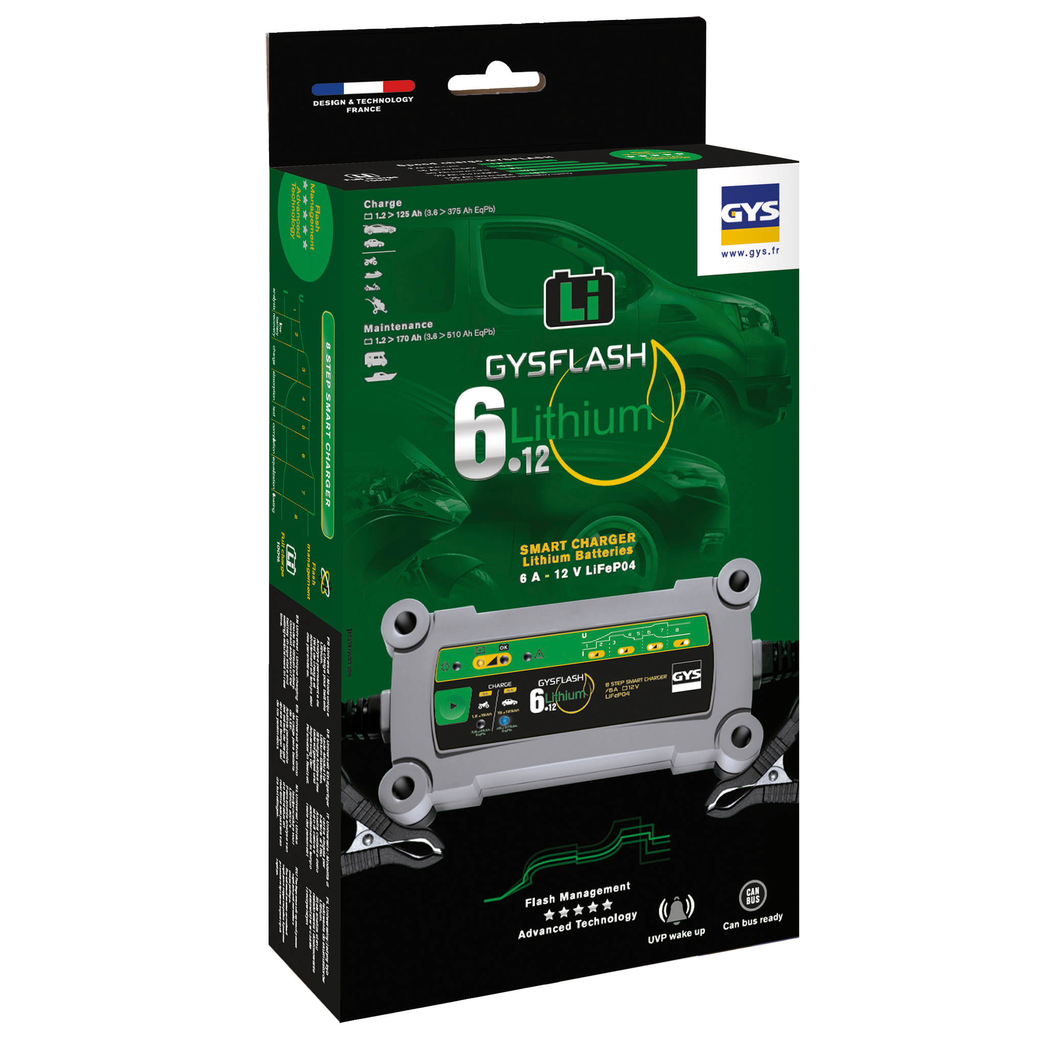 GYSFLASH 6.12 LITHIUM/LiFePo4 Ladegerät 12V 6A