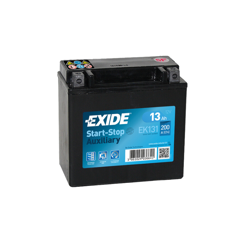 EXIDE EK131 AGM Pb Backup-Batterie 12V 13Ah/C20 - 200A(EN)