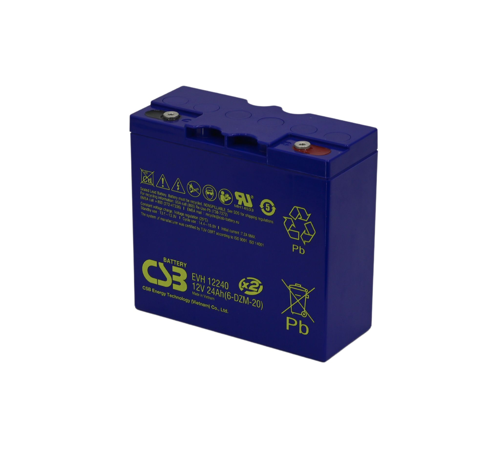 CSB EVH12240 Zyklenfester AGM Akku Pb 12V 24Ah