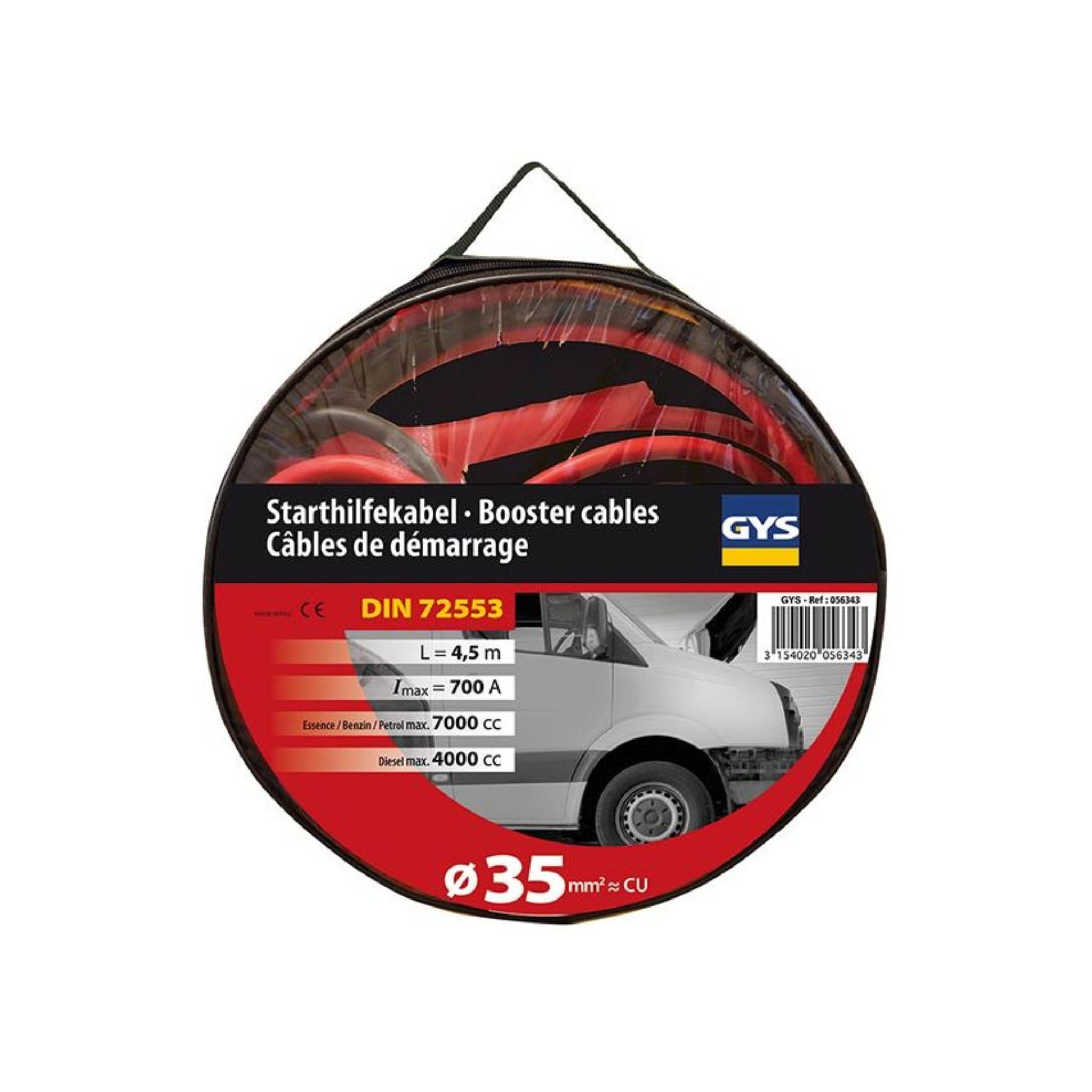 GYS Starthilfekabel max. 700 A - 35 mm² - 4,5 m