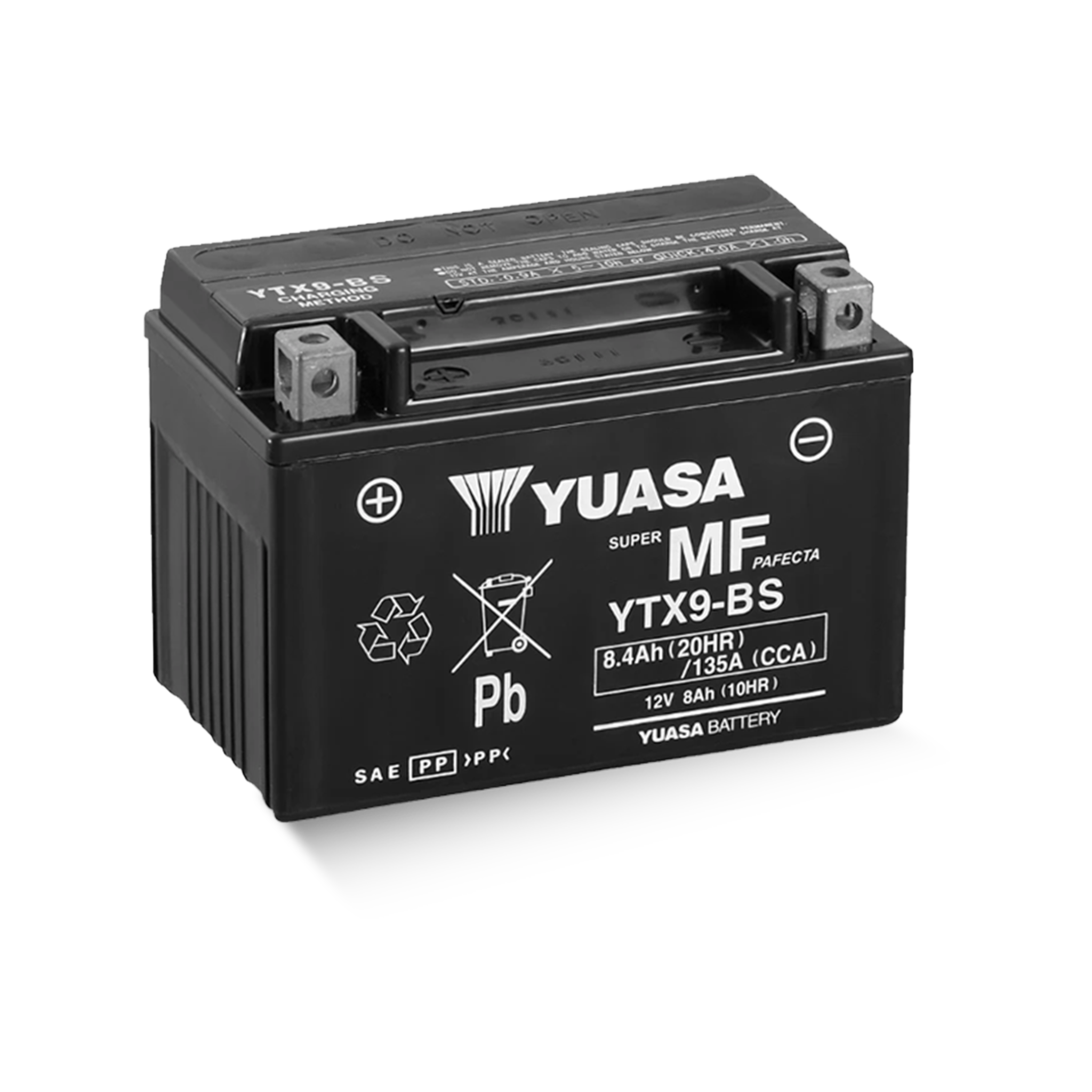 YUASA YTX9-BS CP 12V 8,4Ah/C20 - 135A (EN) Motorradbatterie WF