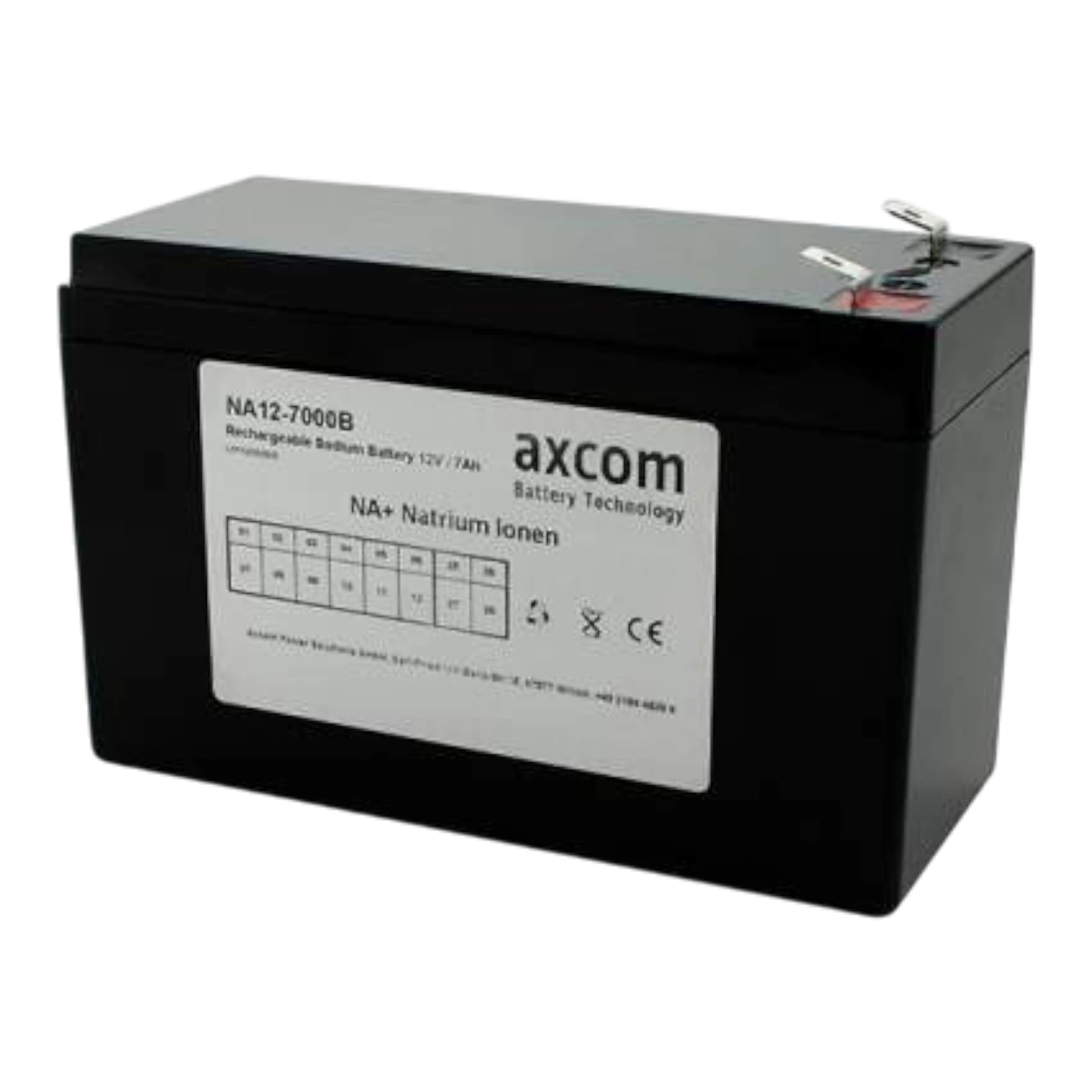 Axcom Natrium Ionen Akku NA12-7000B 12V 7Ah mit 6,3mm Steckkontakten