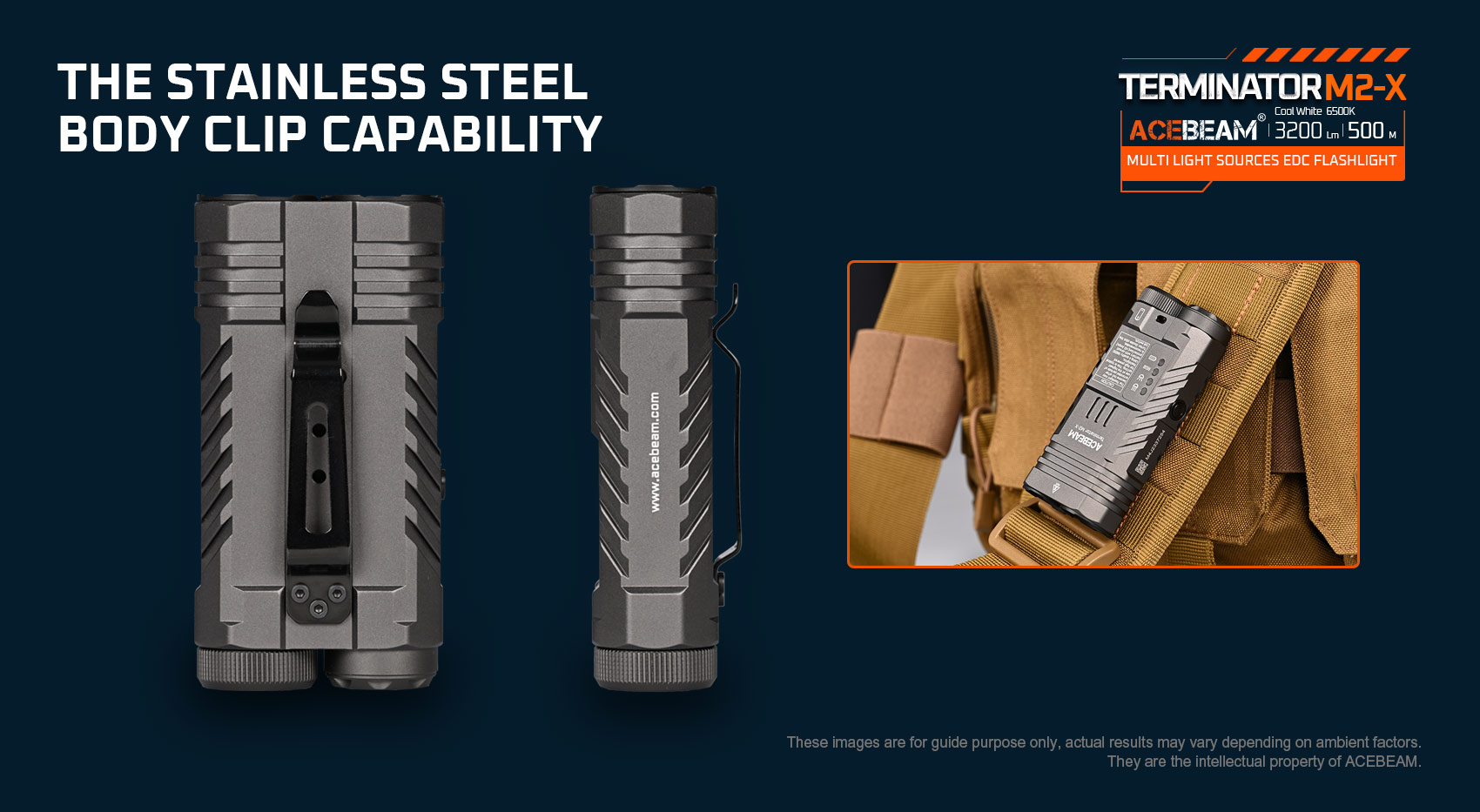 ACEBEAM Terminator M2-X LED-Taschenlampe mit 3.200 Lumen, kaltweiß 6.500K ACEBEAM Terminator M2-X LED-Taschenlampe mit 3.200 Lumen, kaltweiß 6.500K