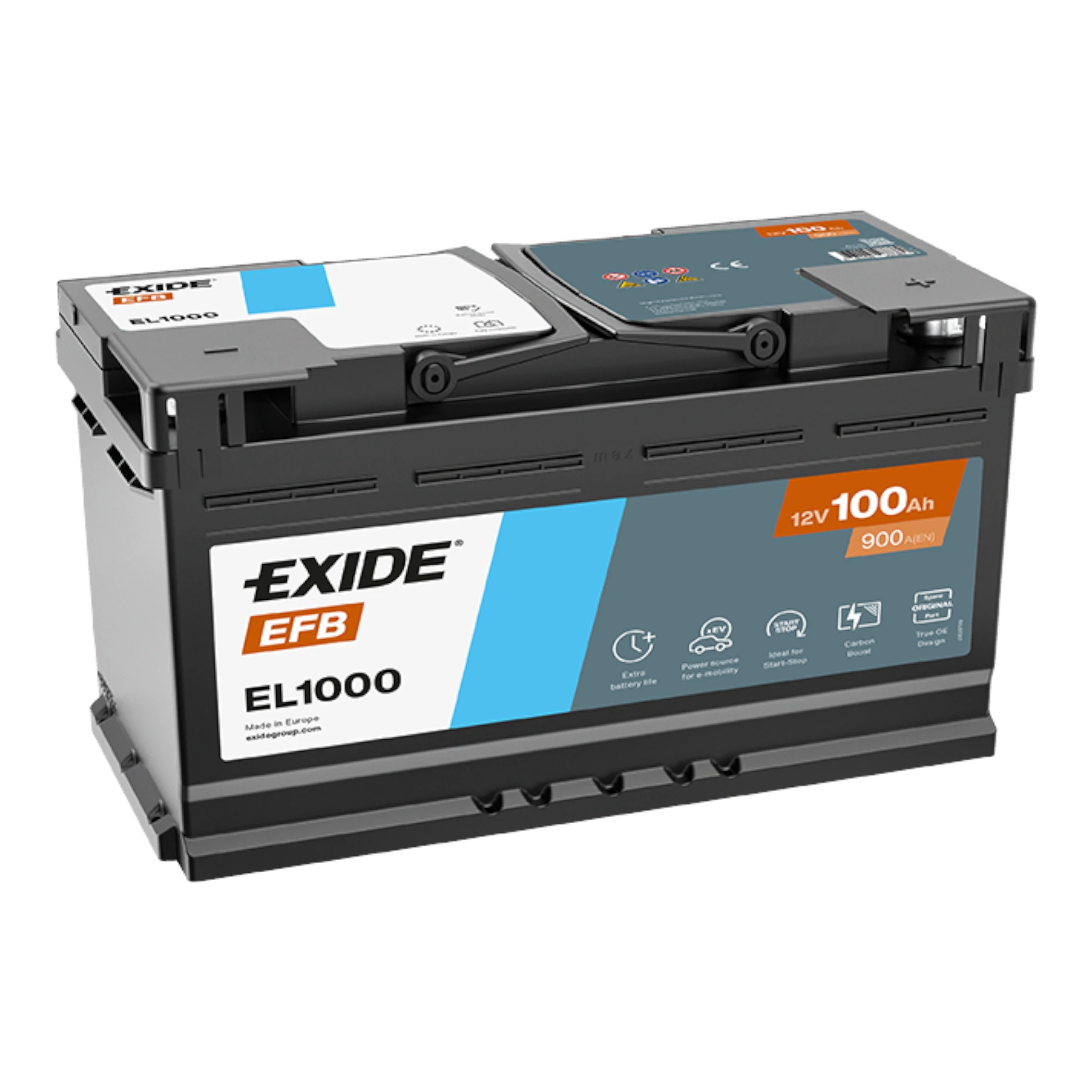 EXIDE EL1000 EFB Pb Starterbatterie 12V 100Ah(C20) 900A(EN)