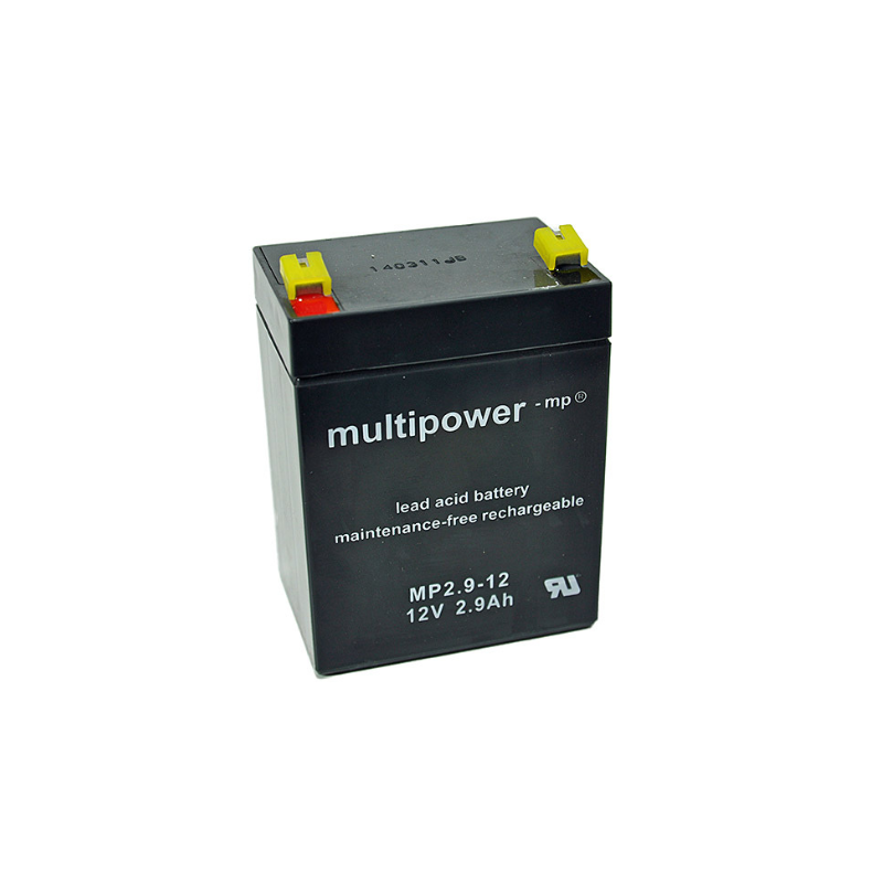 MULTIPOWER MP2.9-12 AGM Akku 12V 2,9Ah 4,8mm Fastonstecker